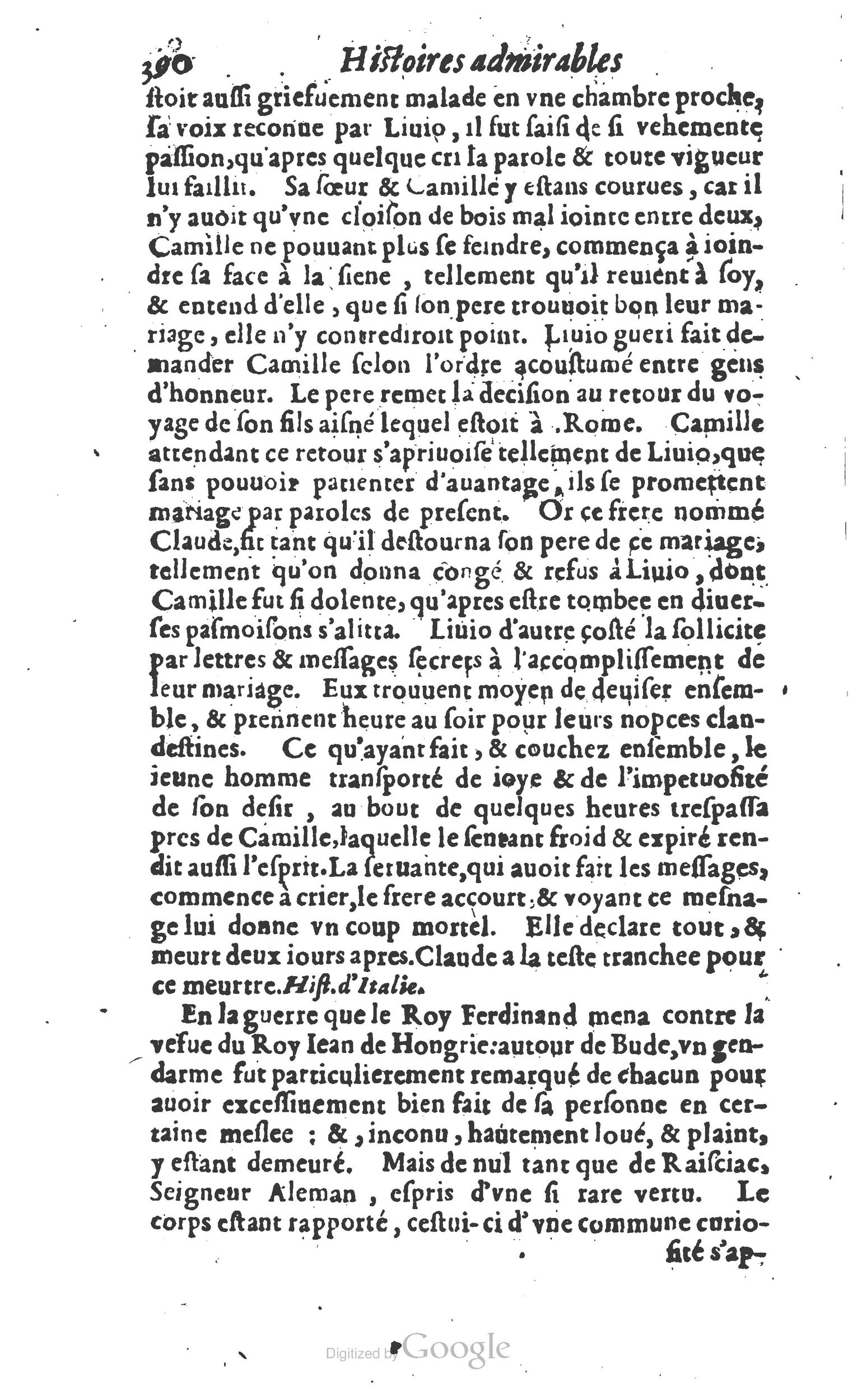 1610 - Paul Marceau - Trésor d’histoires admirables et mémorables - Princeton