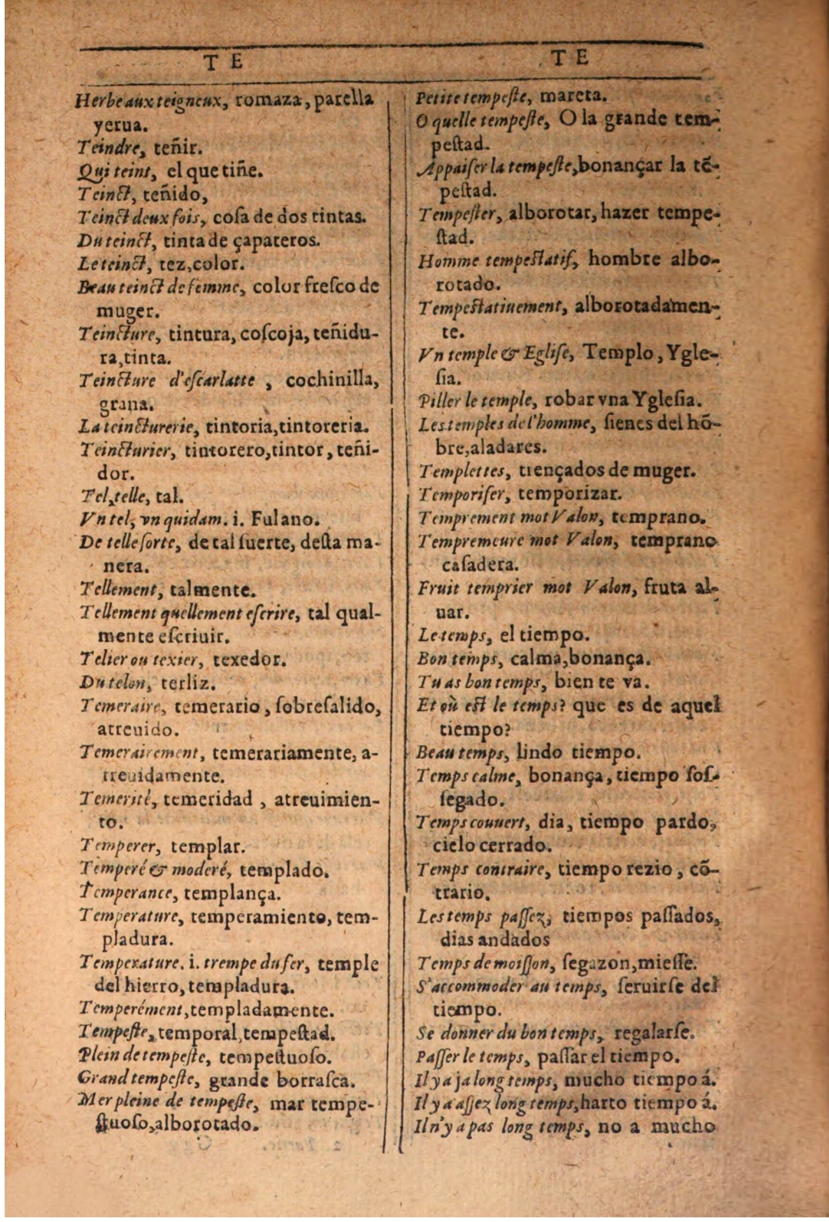 1607 - Marc Orry - Trésor des deux langues espagnole et française (Seconde partie) - BSB Munich