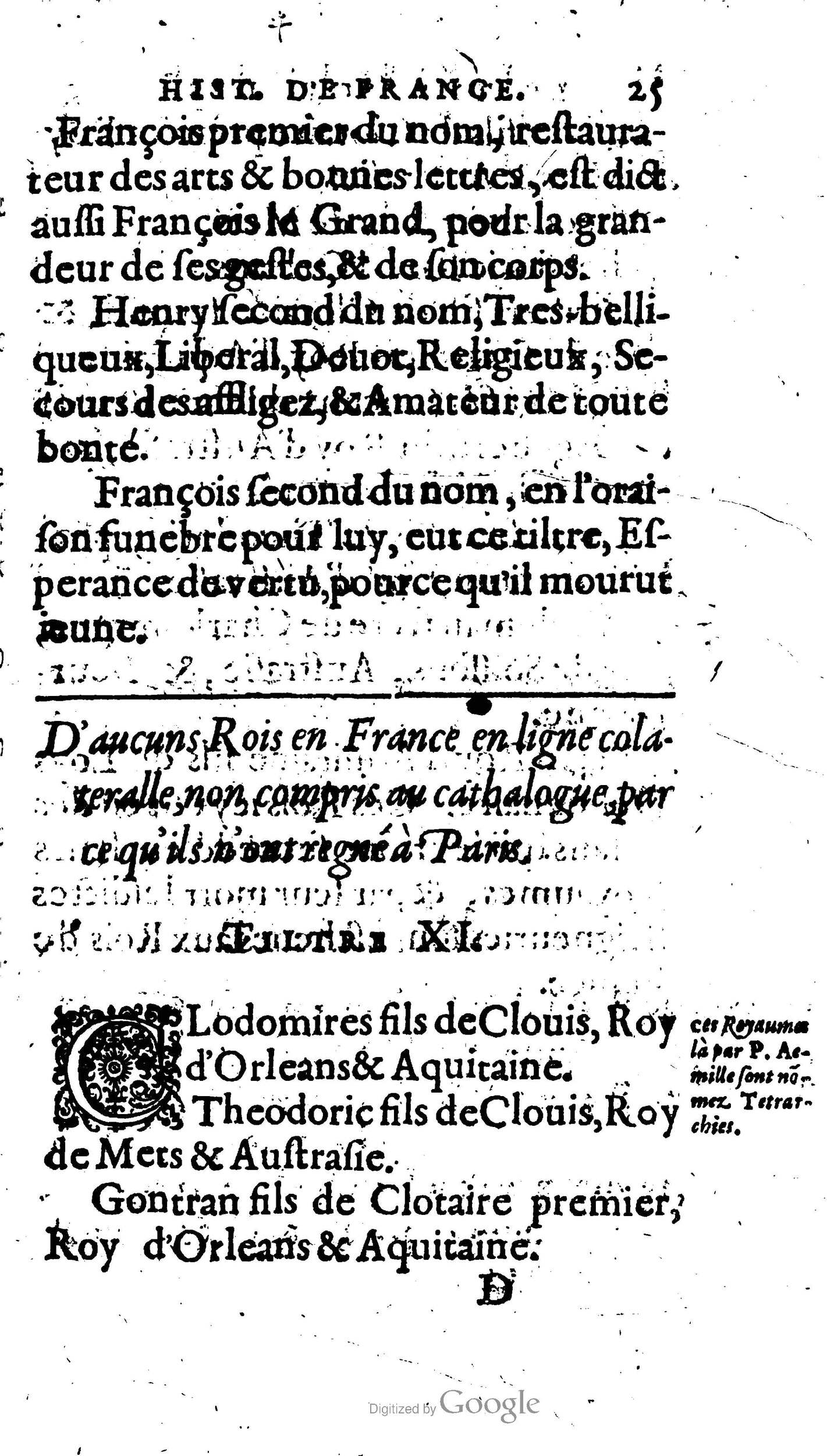 1604 - Galiot Corrozet - Trésor des histoires de France - BNC Florence 1604 - Galiot Corrozet - Trésor des histoires de France - BNC Florence