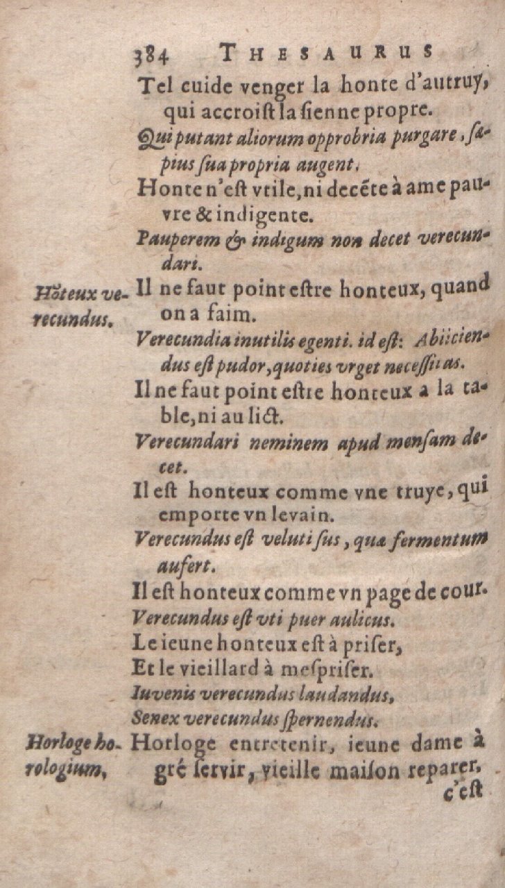1612 - Dominicus Custos - Trésor des proverbes français  - Bibliopol-Olomuc