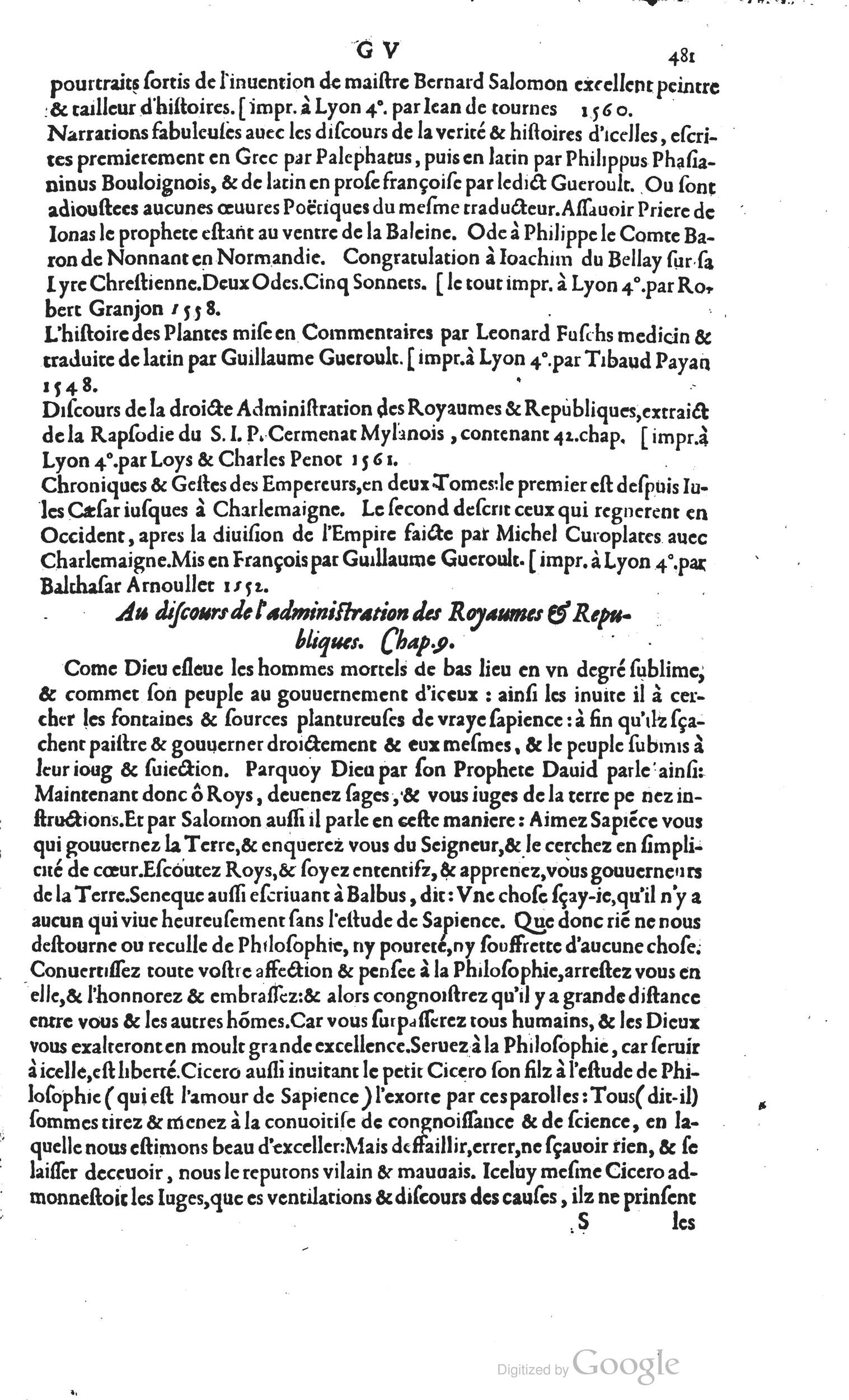 1585 - Barthélemy Honorat - Bibliothèques françaises - BSB Munich