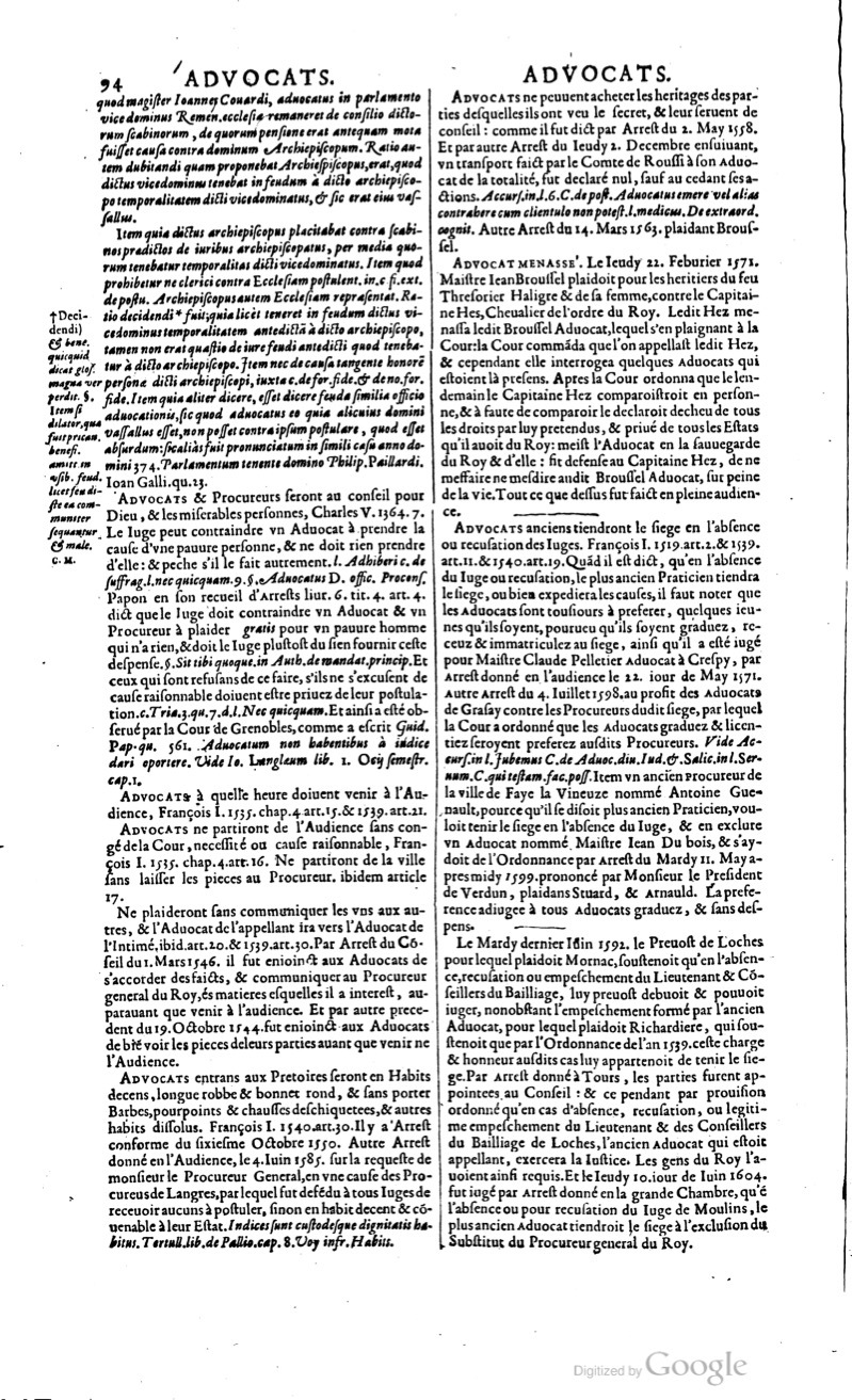 1629 - Veuve Nicolas Buon - Trésor du droit français (29620 T. 1) - BM Lyon