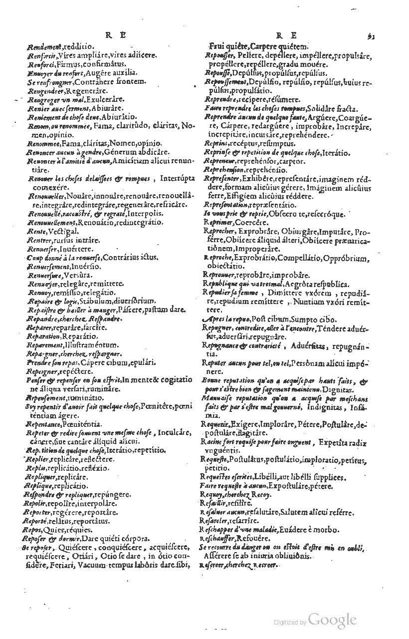 1585 - Simphorianum Beraud et Stephanum Michaëlem - Trésor des mots et traits français - Barcelone