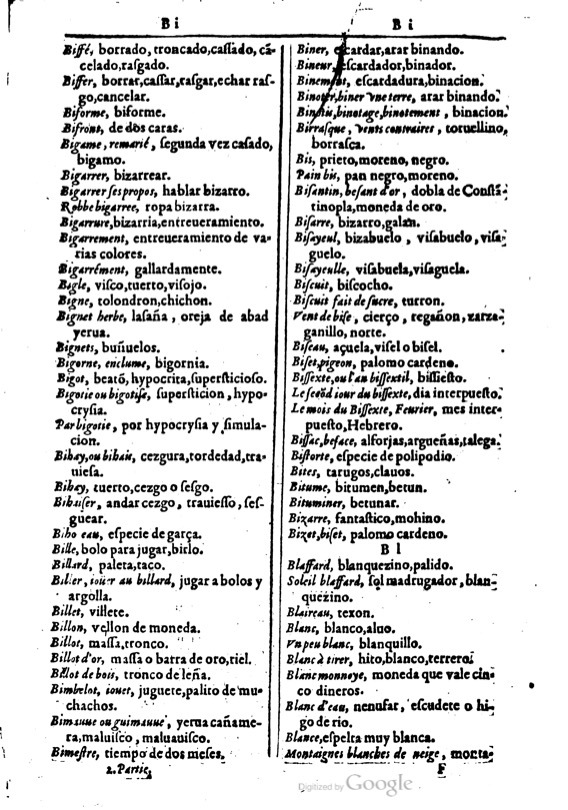 1616 - Veuve Marc Orry - Trésor des deux langues espagnole et française (Première et Seconde parties) - BM Lyon