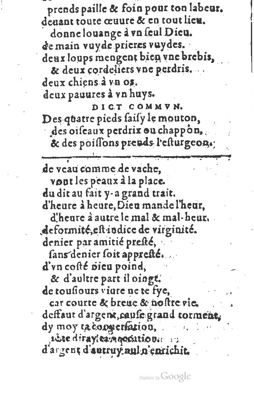 1581 - Nicolas Bonfons  - Trésor des sentences dorées - Princeton