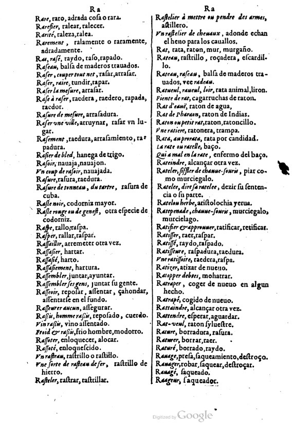 1621 - Adrian Tiffaine - Trésor des deux langues espagnole et française - BM Lyon
