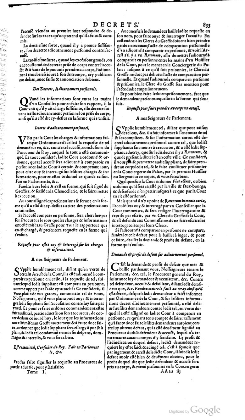 1629 - Veuve Nicolas Buon - Trésor du droit français (29620 T. 1) - BM Lyon