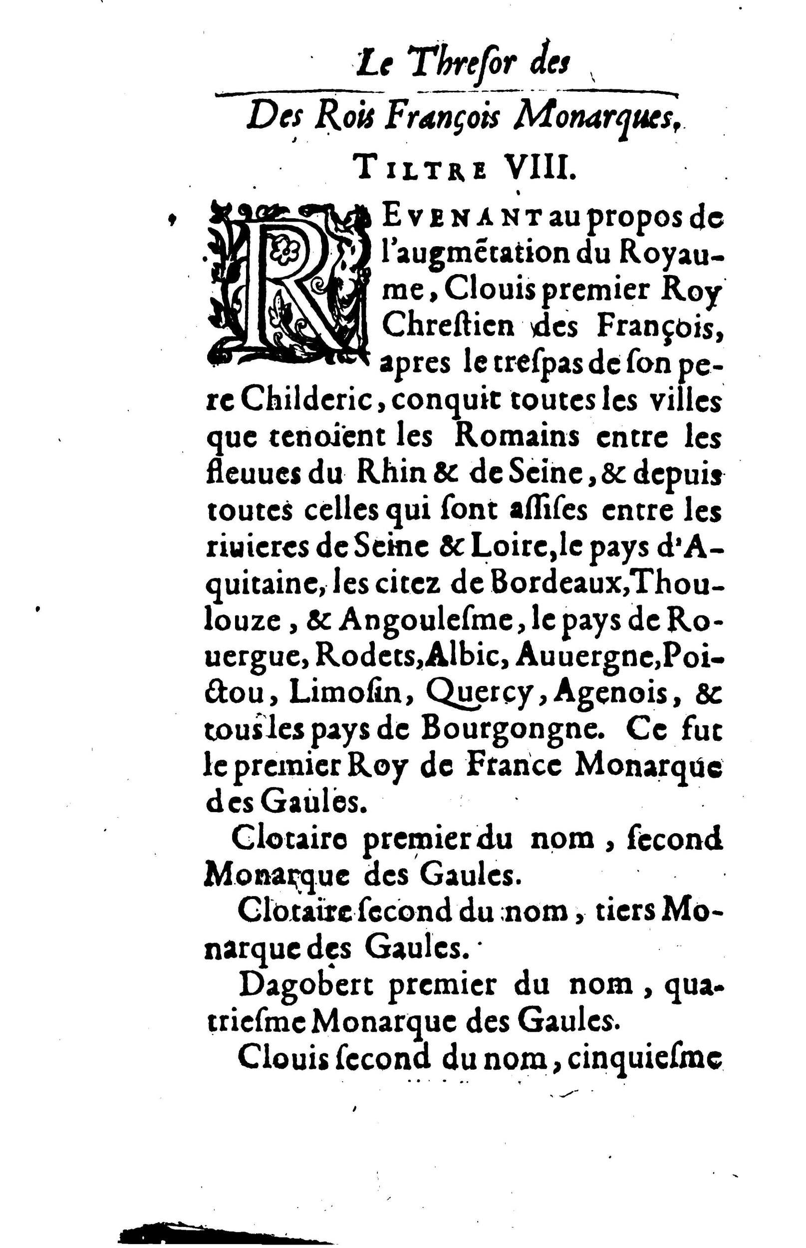 1617 - Jean Corrozet - Trésor des histoires de France - BM Lyon