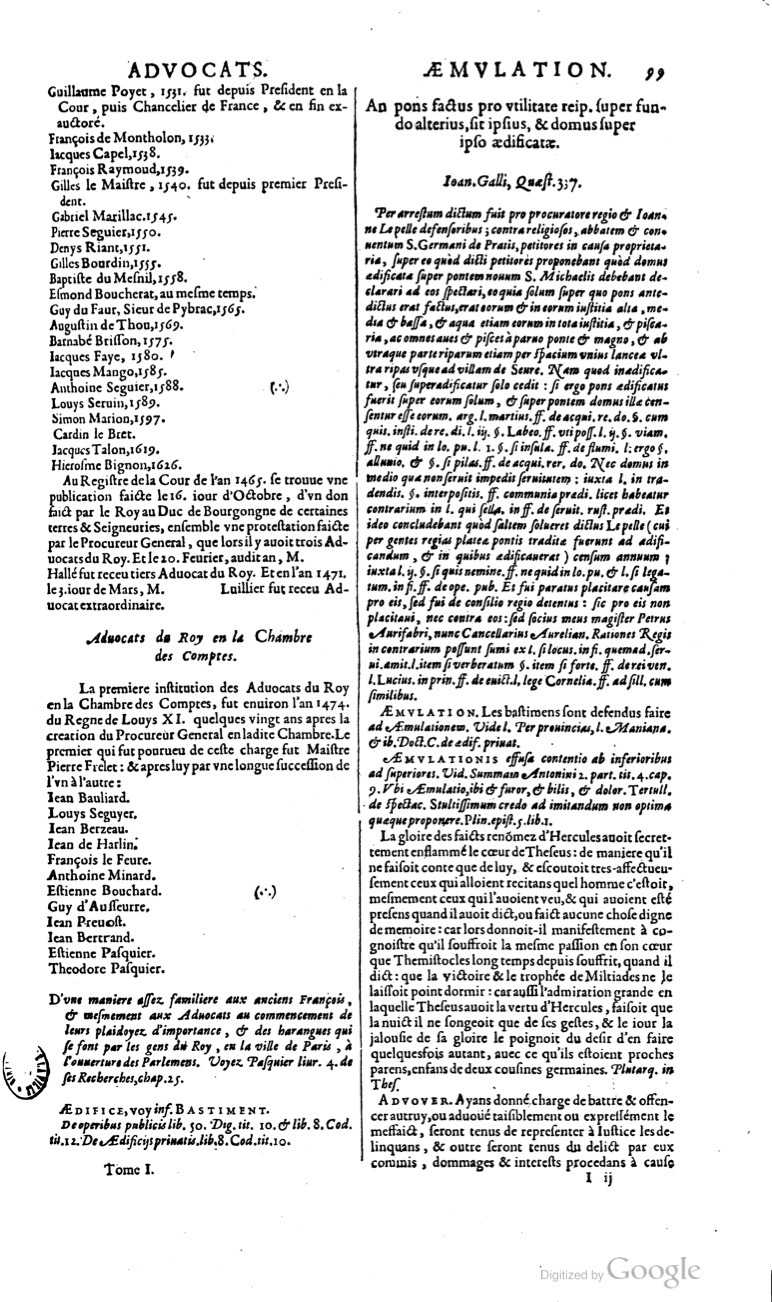 1629 - Veuve Nicolas Buon - Trésor du droit français (21754 T. 1) - BM Lyon
