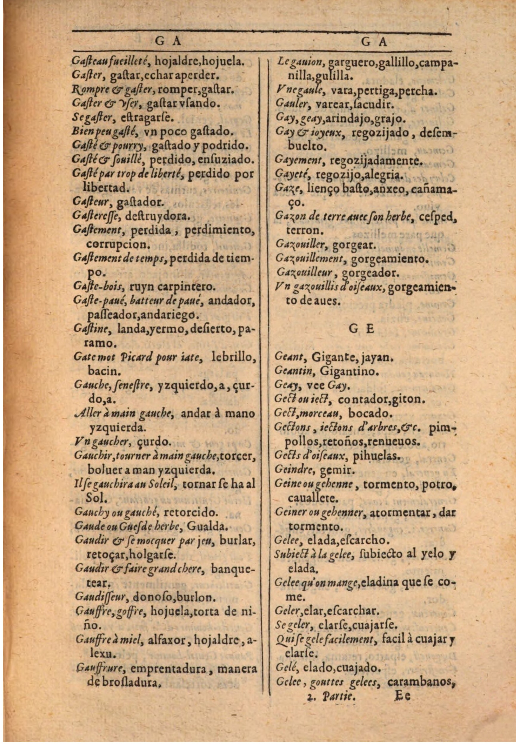 1607 - Marc Orry - Trésor des deux langues espagnole et française (Seconde partie) - BSB Munich