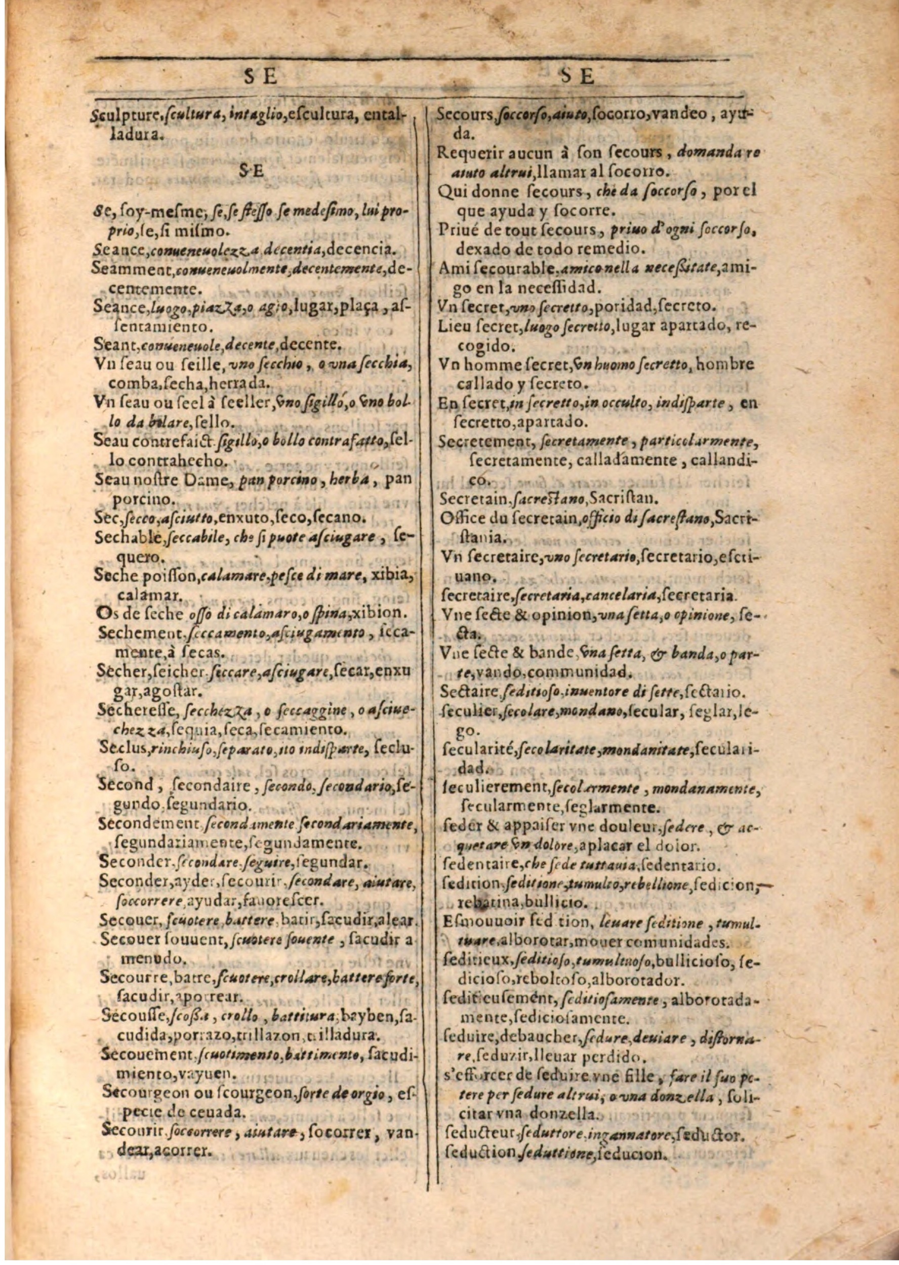 1609 - Philippe Albert et Alexandre Pernet - Trésor des trois langues française, italienne et espagnole (Seconde partie) - BSB Munich 1609 - Philippe Albert et Alexandre Pernet - Trésor des trois langues française, italienne et espagnole (Seconde partie) - BSB Munich