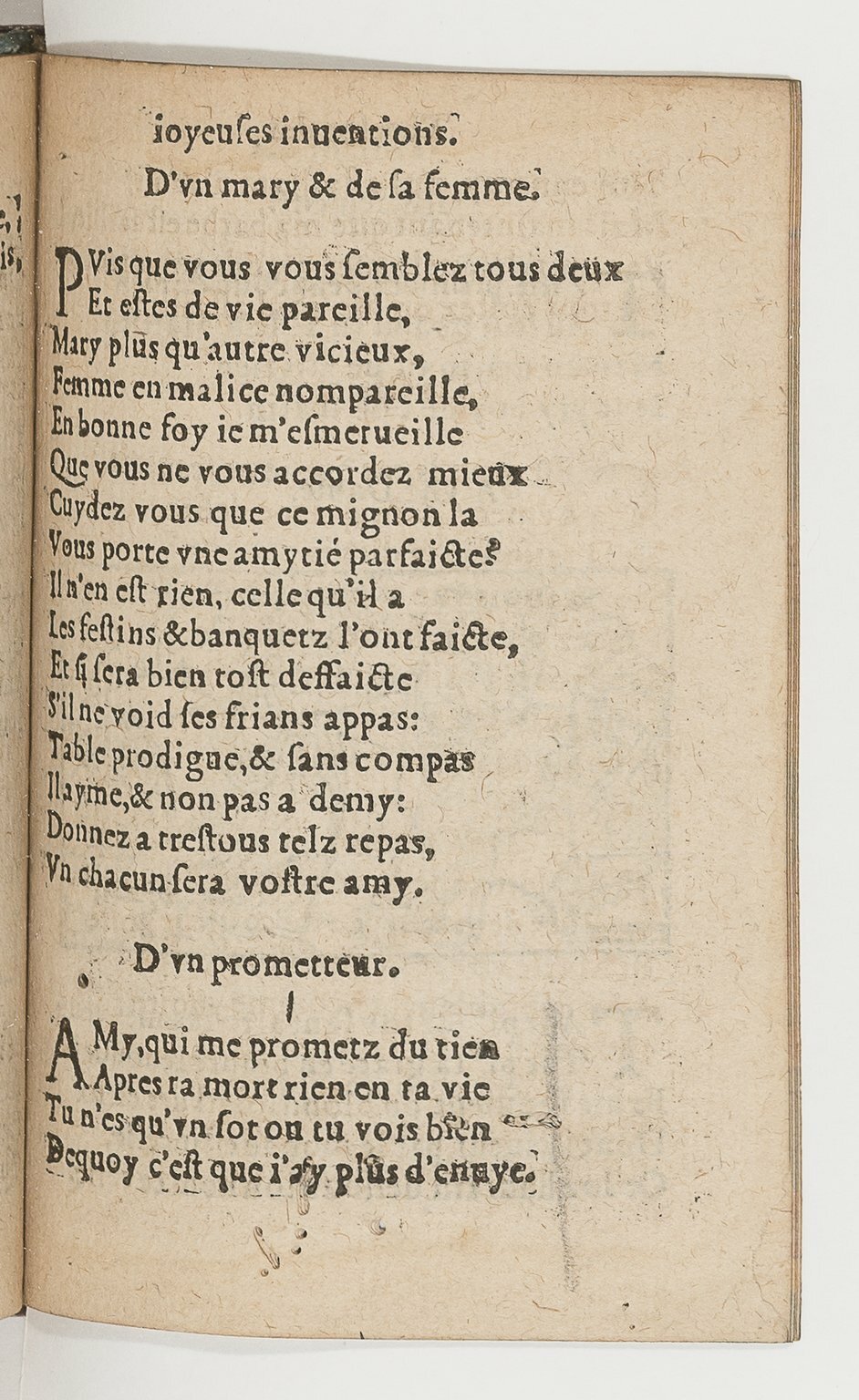 1568c. - Veuve Jean Bonfons - Trésor des joyeuses inventions du parangon de poésies - BnF Arsenal