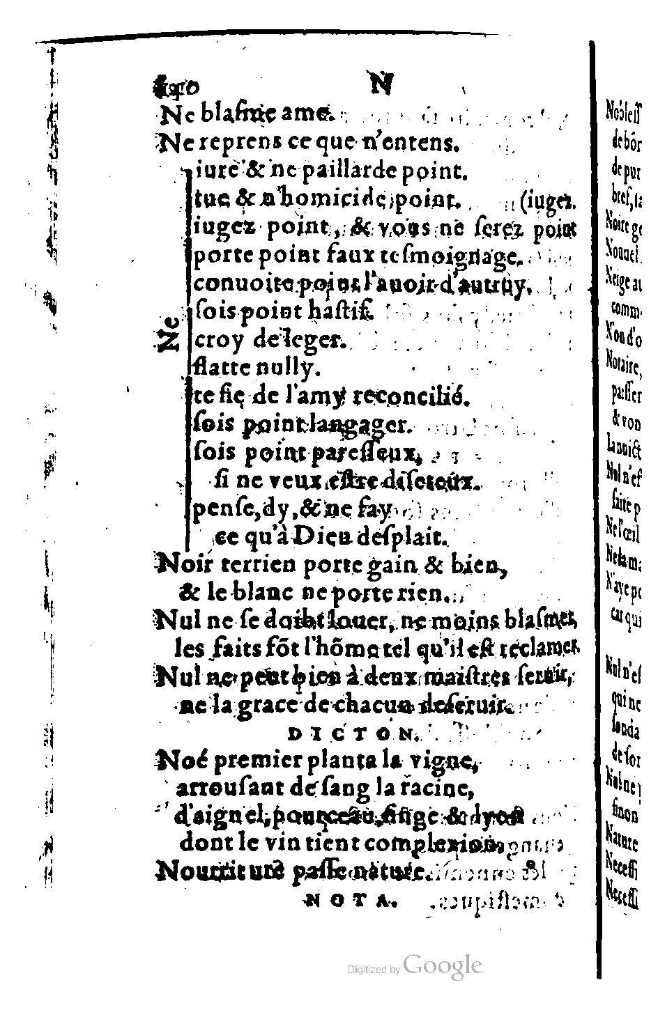 1582 - Nicolas Bonfons - Trésor des sentences dorées - BM Lyon