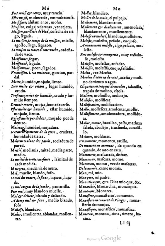 1621 - Adrian Tiffaine - Trésor des deux langues espagnole et française - BM Lyon