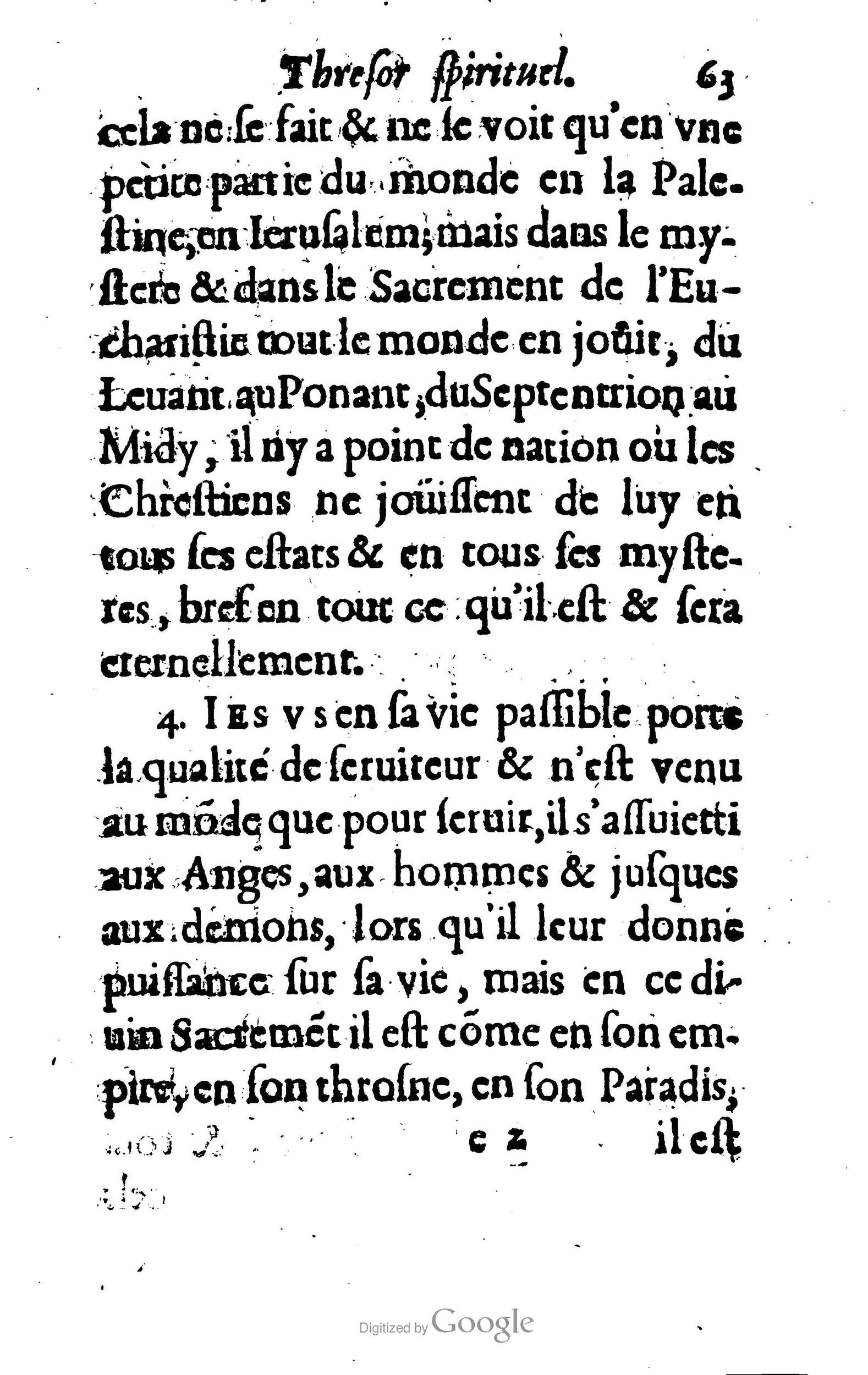 1633 - François Waudré - Trésor spirituel contenant les excellences du christianisme - BM Lyon