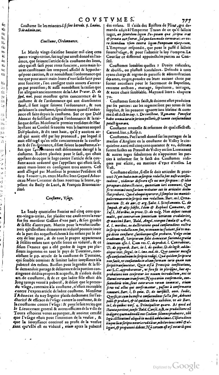 1629 - Veuve Nicolas Buon - Trésor du droit français (29620 T. 1) - BM Lyon