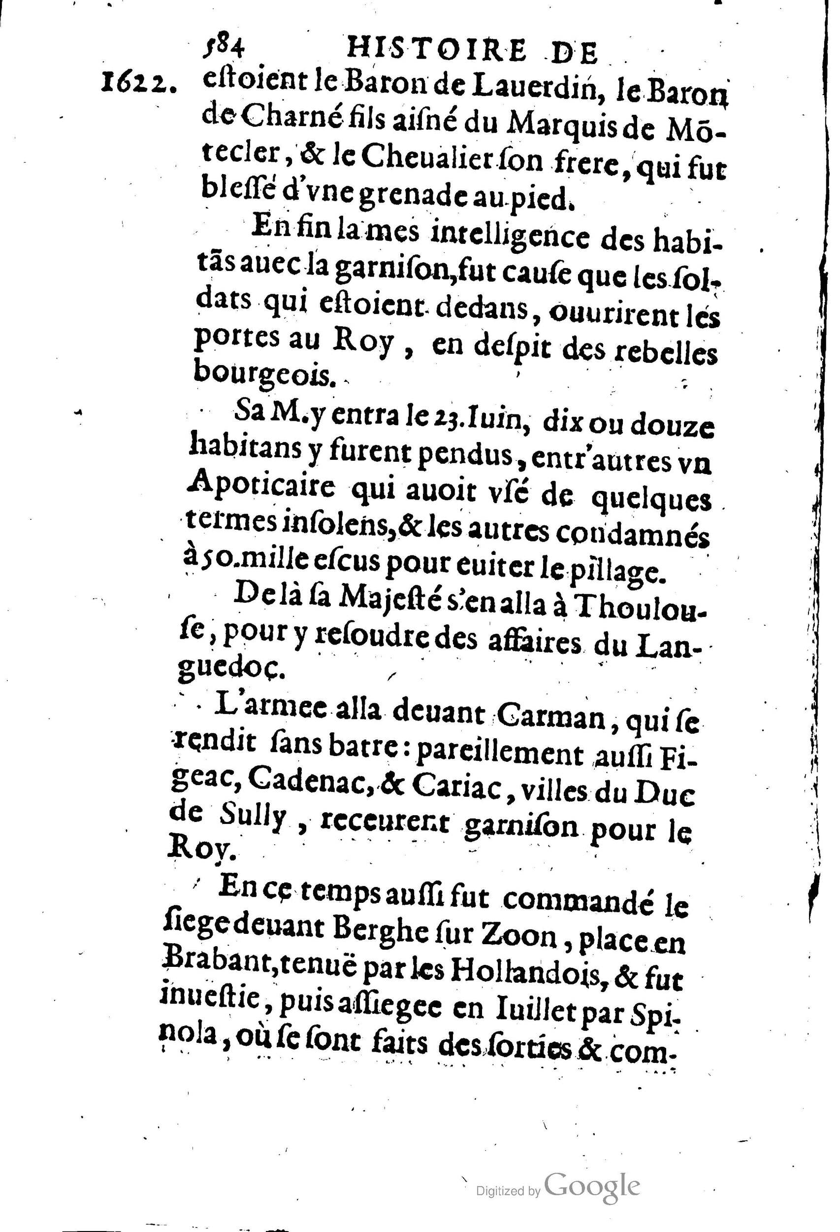 1623 - Joseph Bouillerot - Trésor de l’histoire générale de notre temps - BM Lyon
