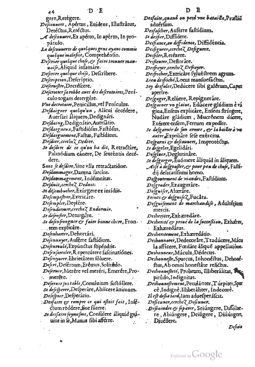1558 - Guillaume Rouillé - Trésor des mots et traits français - BSB Munich