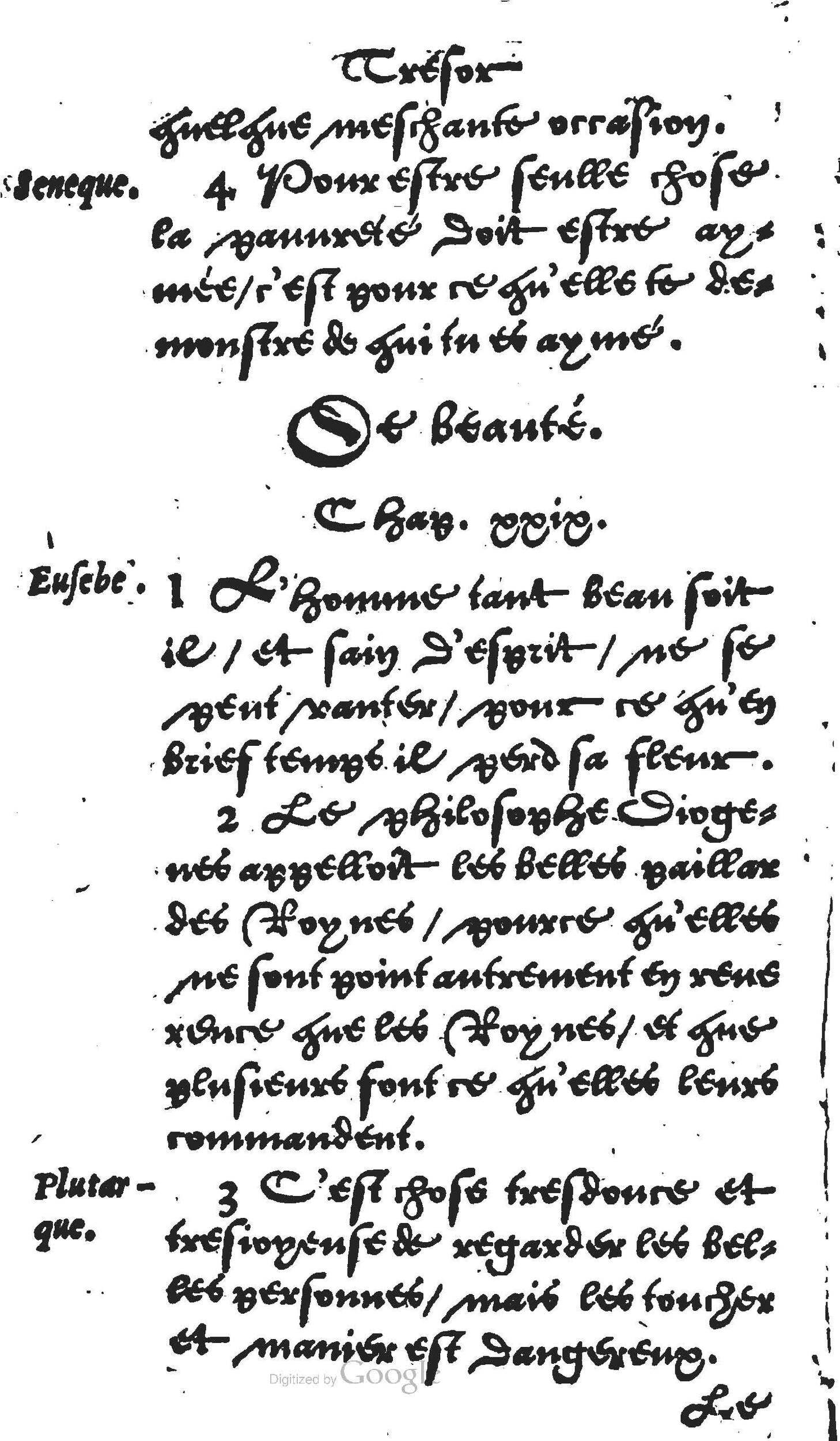 1560 - Jean Bellère - Trésor de vertu - Det Kongelige Bibliotek 1560 - Jean Bellère - Trésor de vertu - Det Kongelige Bibliotek