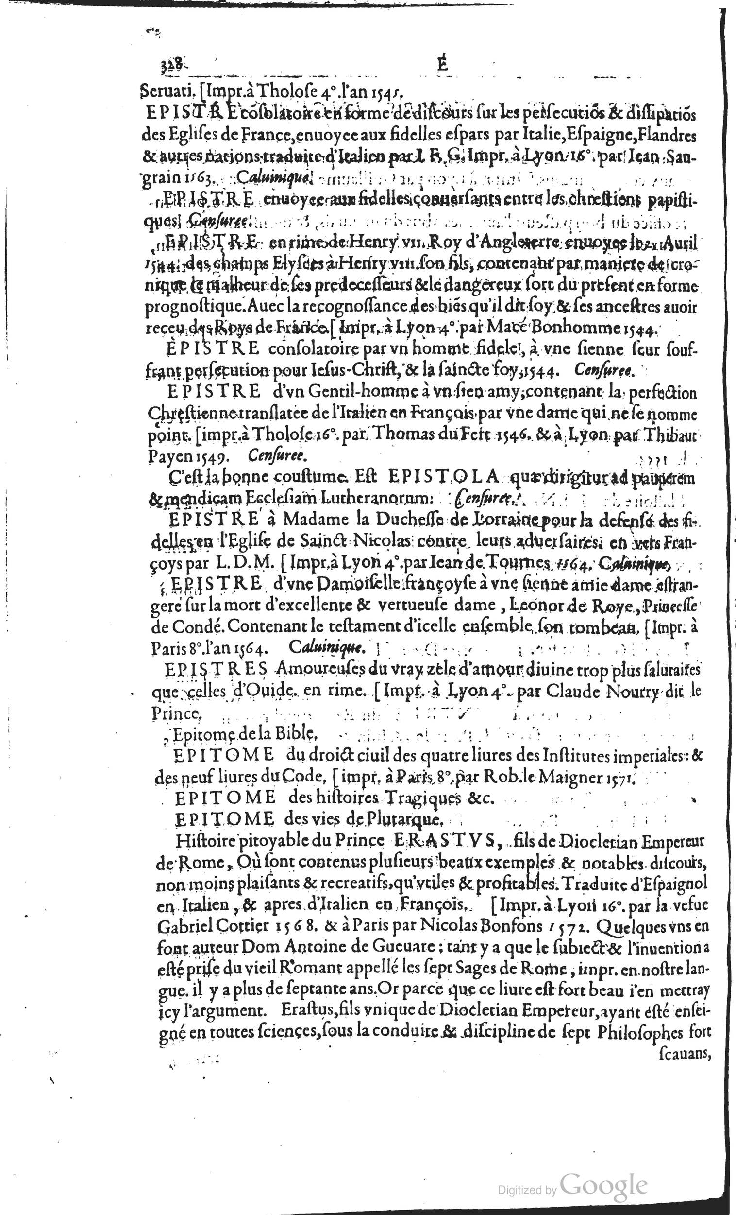 1585 - Barthélemy Honorat - Bibliothèques françaises - BSB Munich