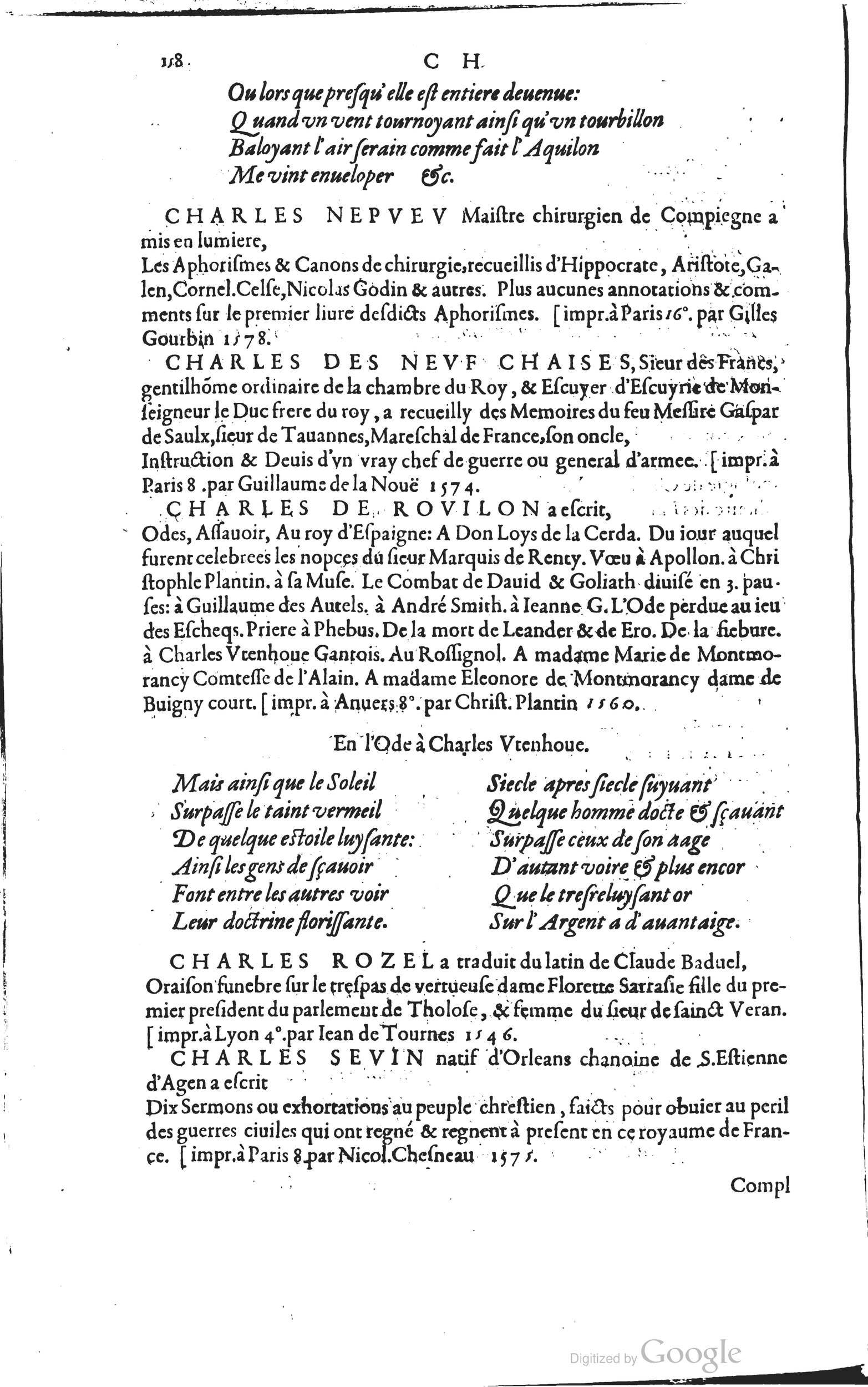 1585 - Barthélemy Honorat - Bibliothèques françaises - BSB Munich