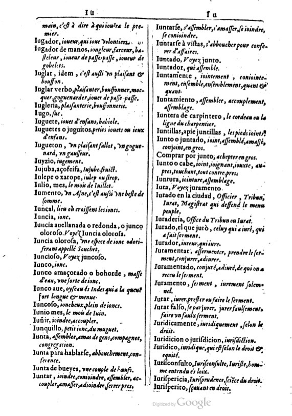 1616 - Veuve Marc Orry - Trésor des deux langues espagnole et française (Première et Seconde parties) - BM Lyon