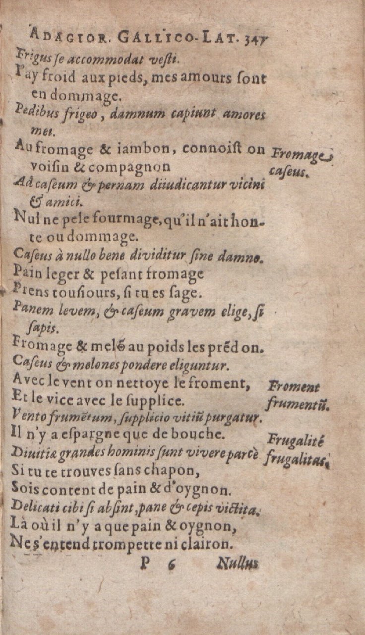 1612 - Dominicus Custos - Trésor des proverbes français  - Bibliopol-Olomuc