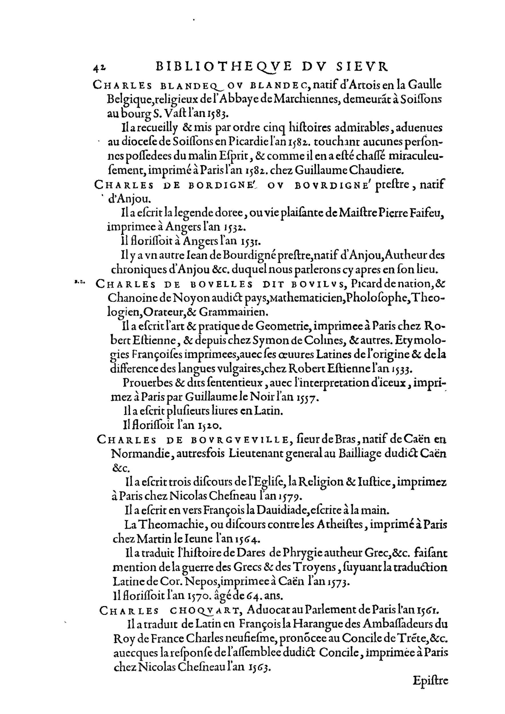 1584 - Abel L&#039;Angelier - Bibliothèques françaises - BnF