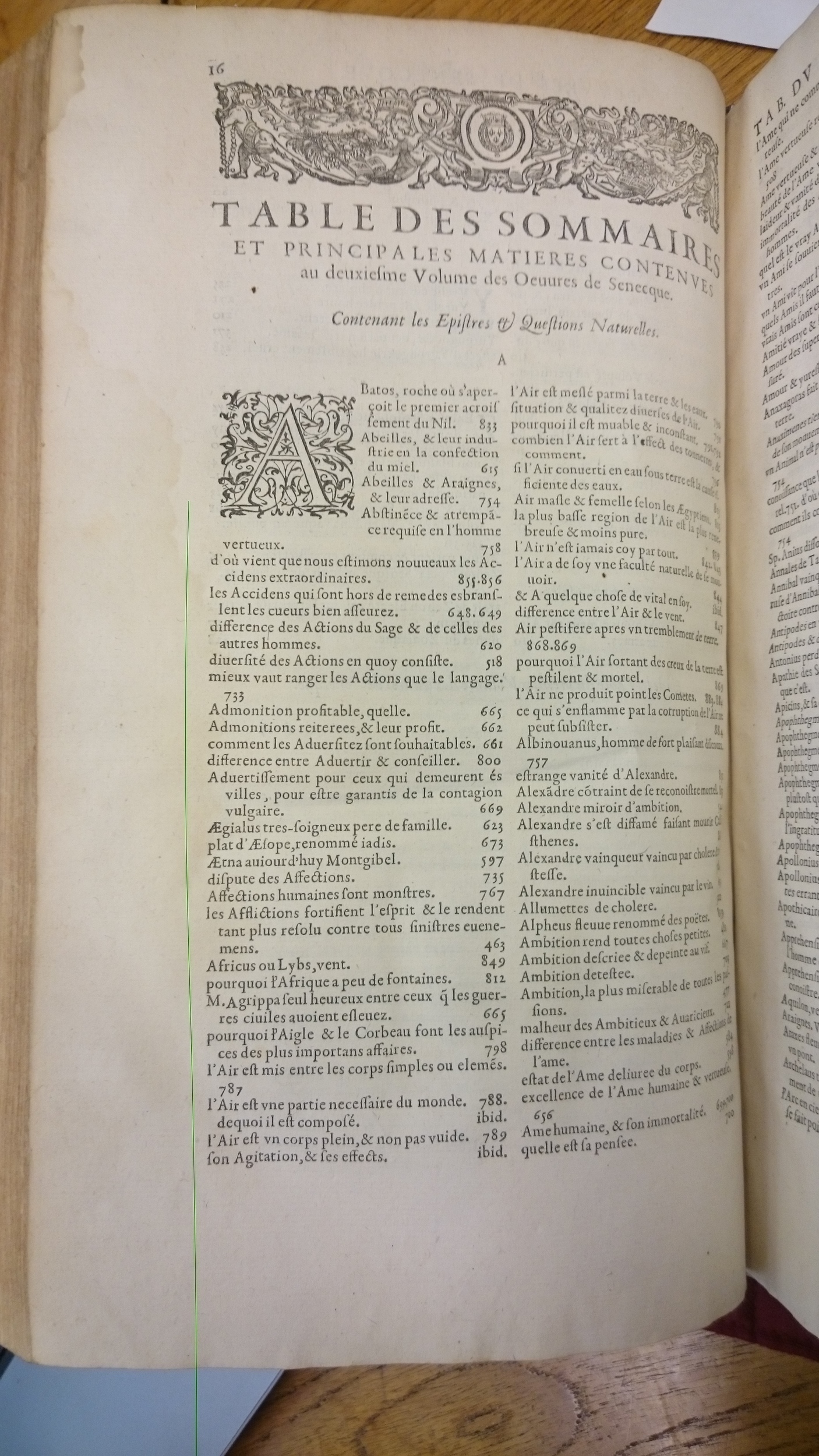 1598 - Jean Houzé - Œuvres morales et mêlées de Sénèque, Trésor de philosophie morale - BM Lyon