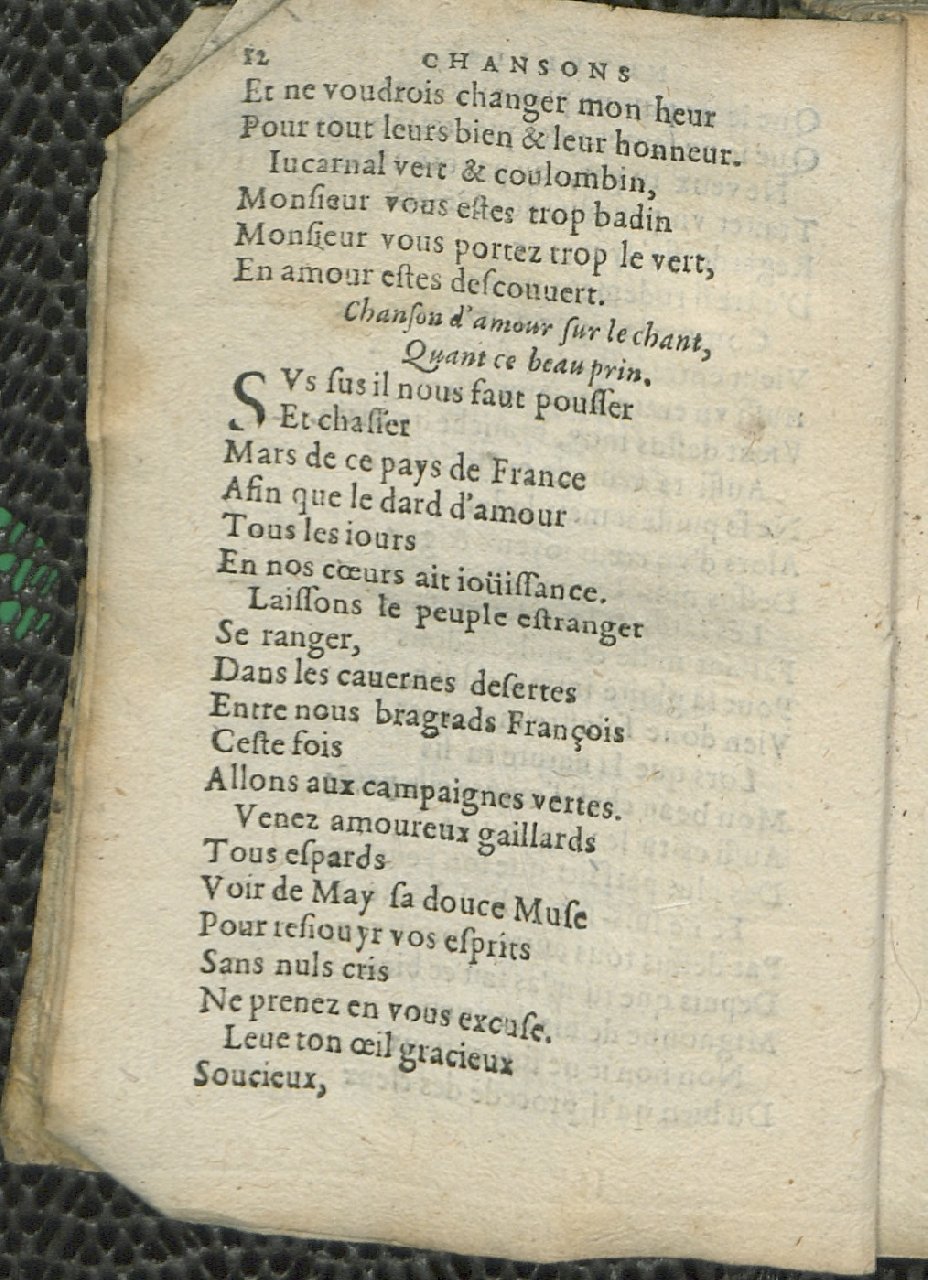 1575 - Pierre Brenouzet - Trésor de tous les recueils de chansons, tant amoureuses, rustiques, que musicales - Det KLG Copenhague