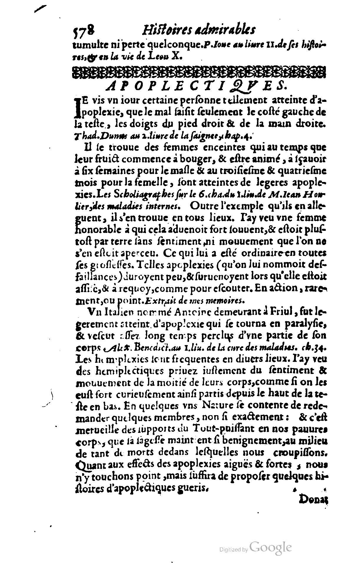 1620 - Samuel Crespin - Trésor d’histoires admirables et mémorables - BCU Lausanne