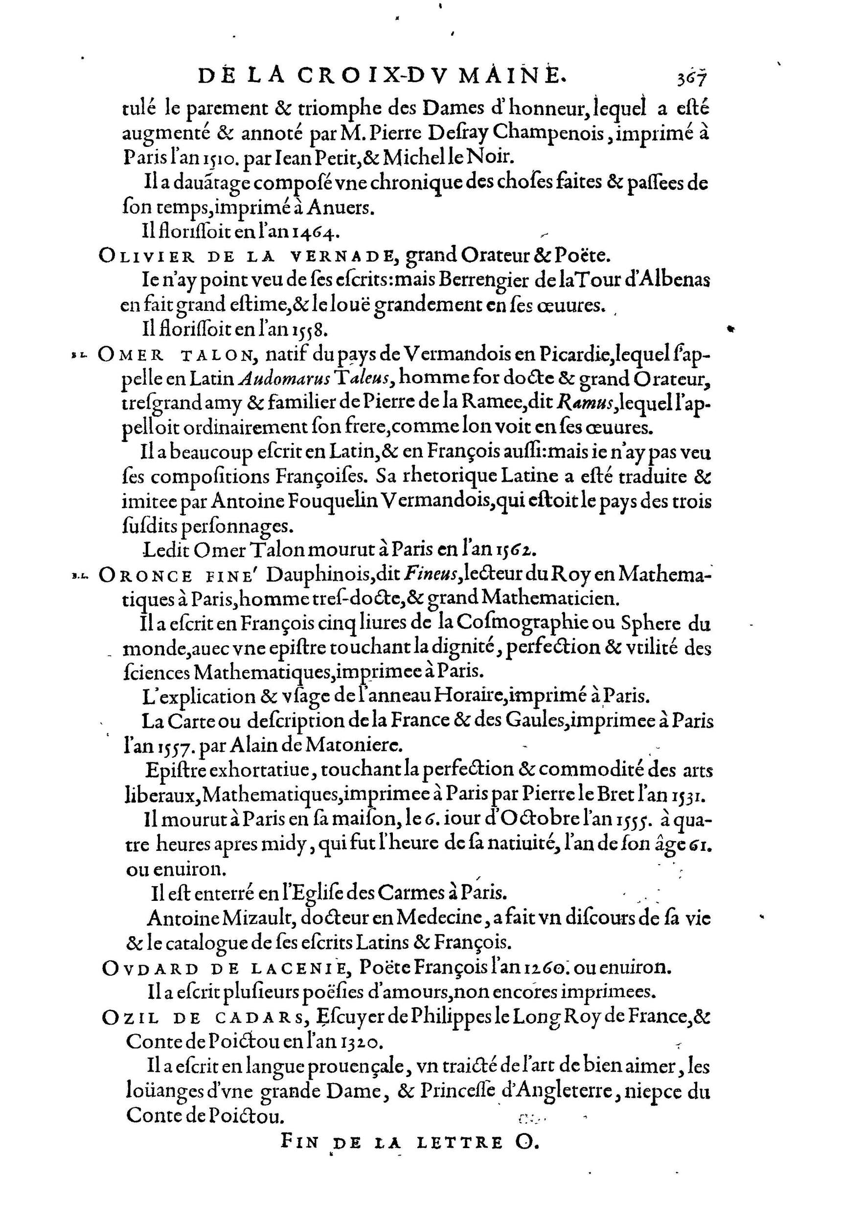 1584 - Abel L&#039;Angelier - Bibliothèques françaises - BnF