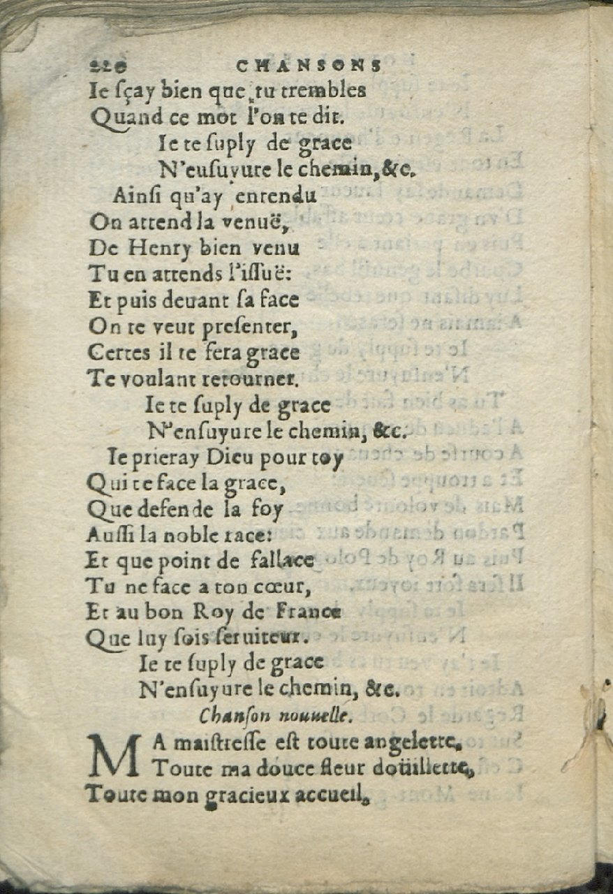 1575 - Pierre Brenouzet - Trésor de tous les recueils de chansons, tant amoureuses, rustiques, que musicales - Det KLG Copenhague