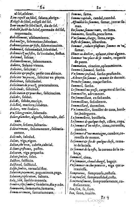 1616 - Veuve Marc Orry - Trésor des deux langues espagnole et française (Première et Seconde parties) - BM Lyon