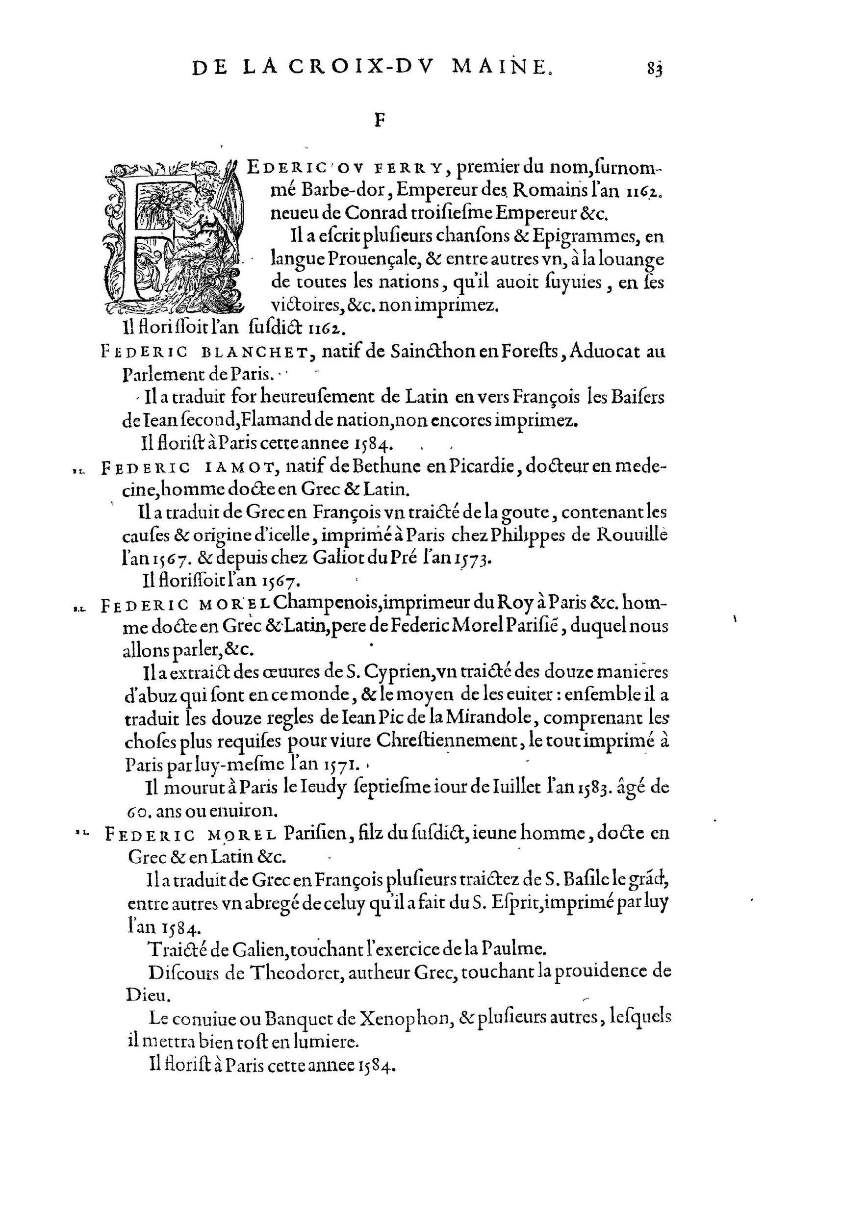 1584 - Abel L&#039;Angelier - Bibliothèques françaises - BnF