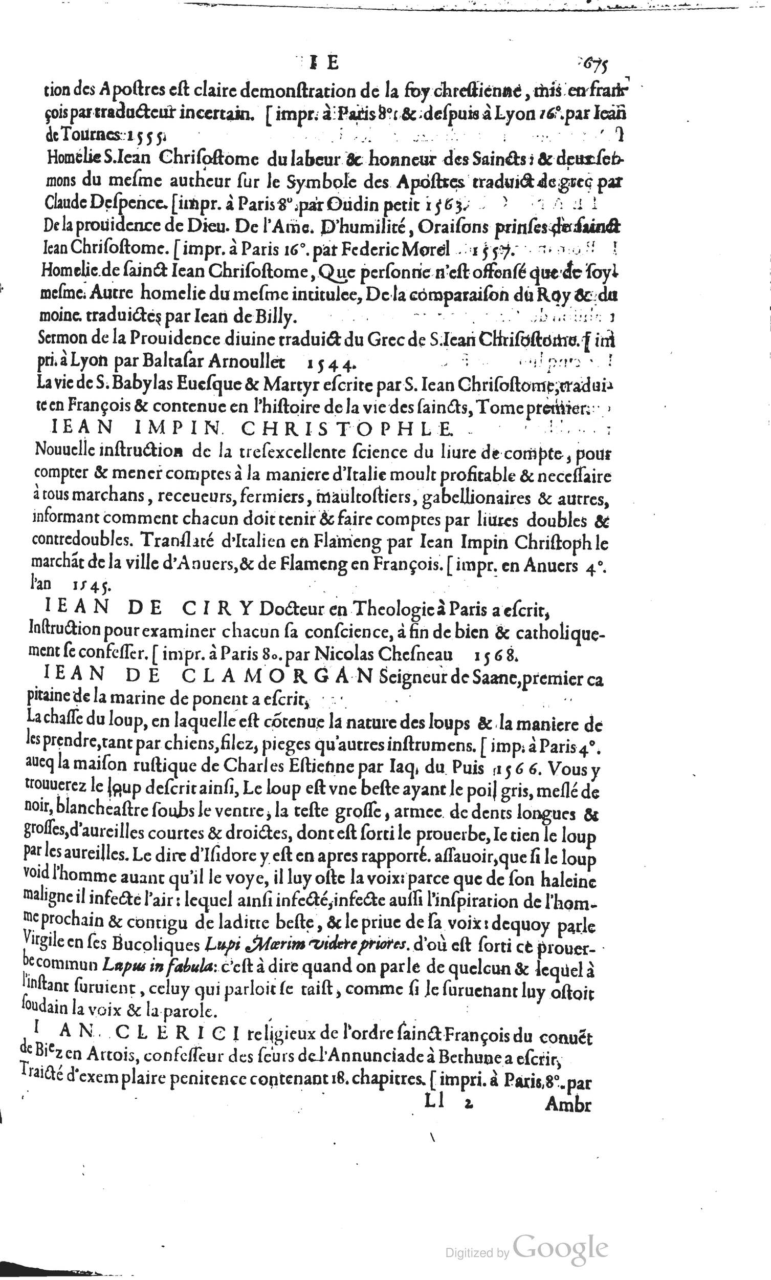 1585 - Barthélemy Honorat - Bibliothèques françaises - BSB Munich