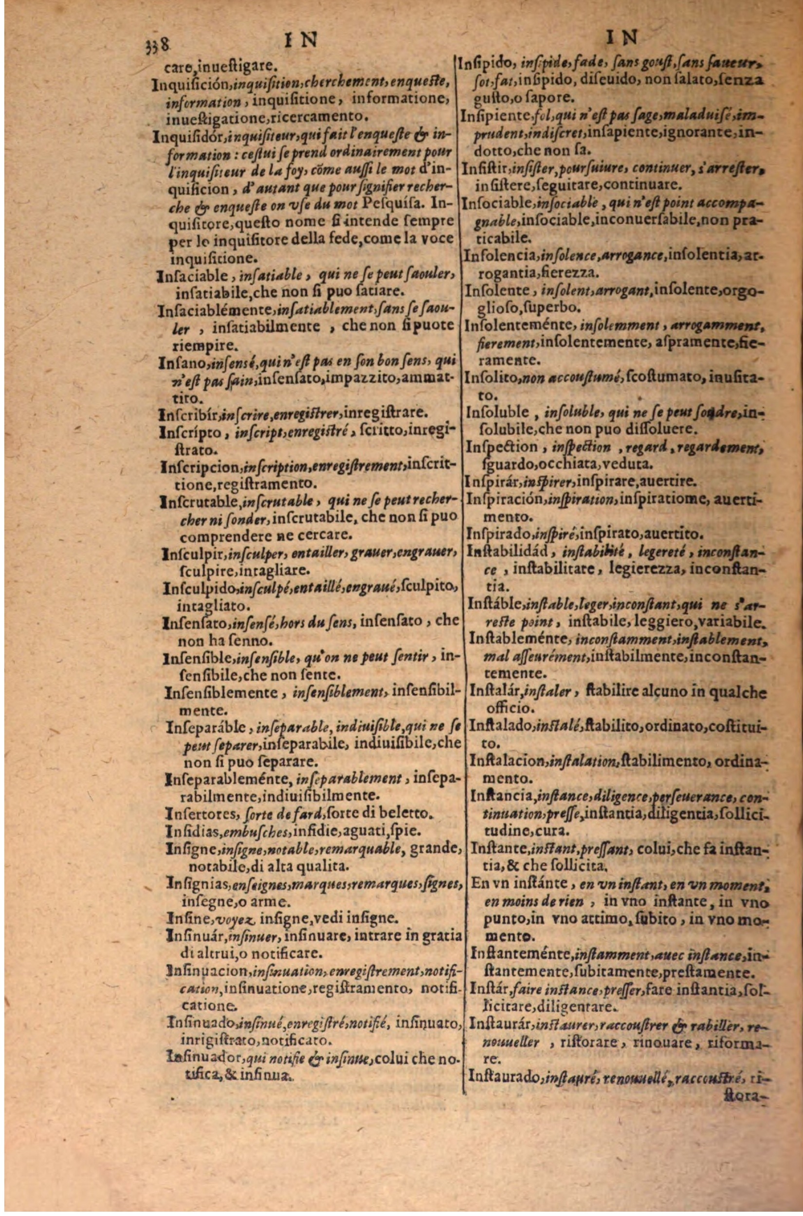 1606 - Samuel Crespin - Thresor des trois langues, francoise, italiene et espagnolle - BSB Munich