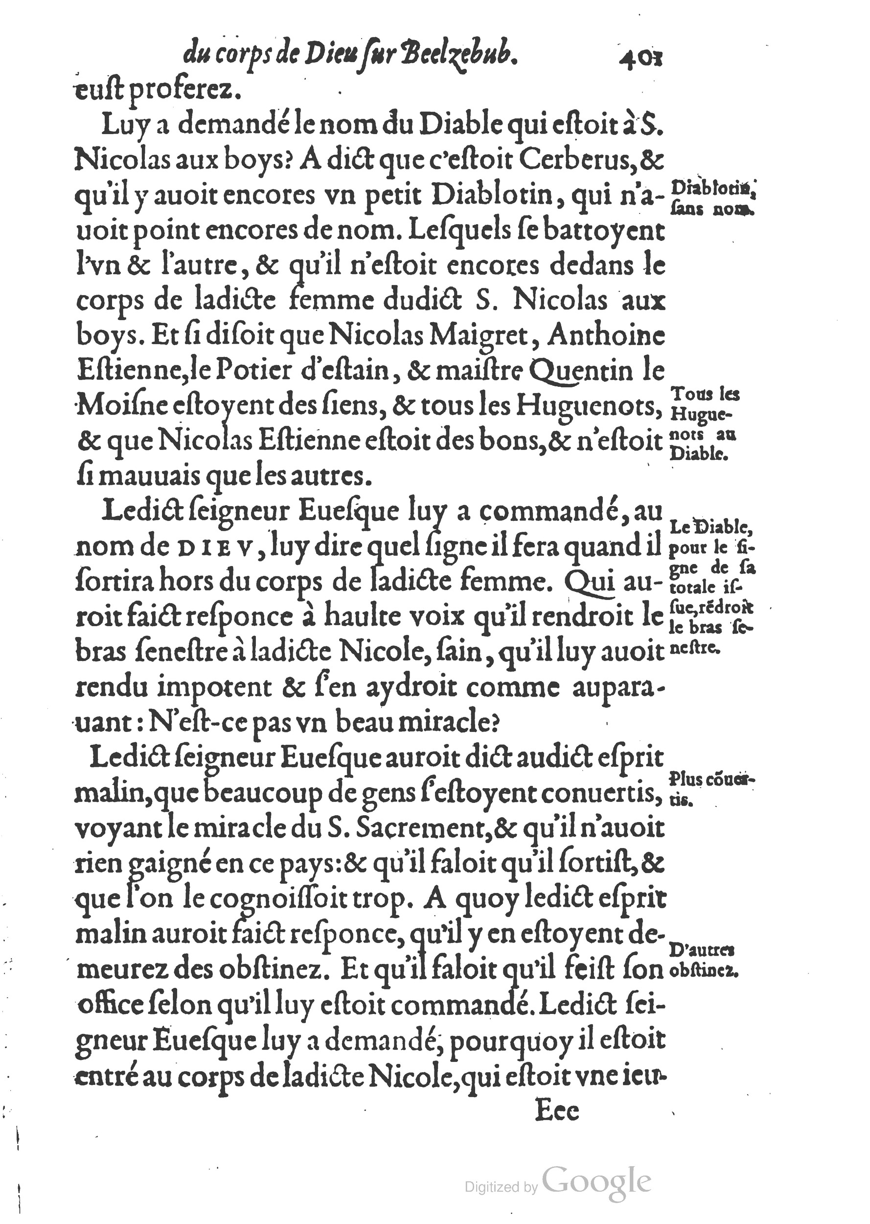 1578 - Nicolas Chesneau - Trésor et entière histoire de la triomphante victoire du corps de Dieu sur l’esprit malin - British Library