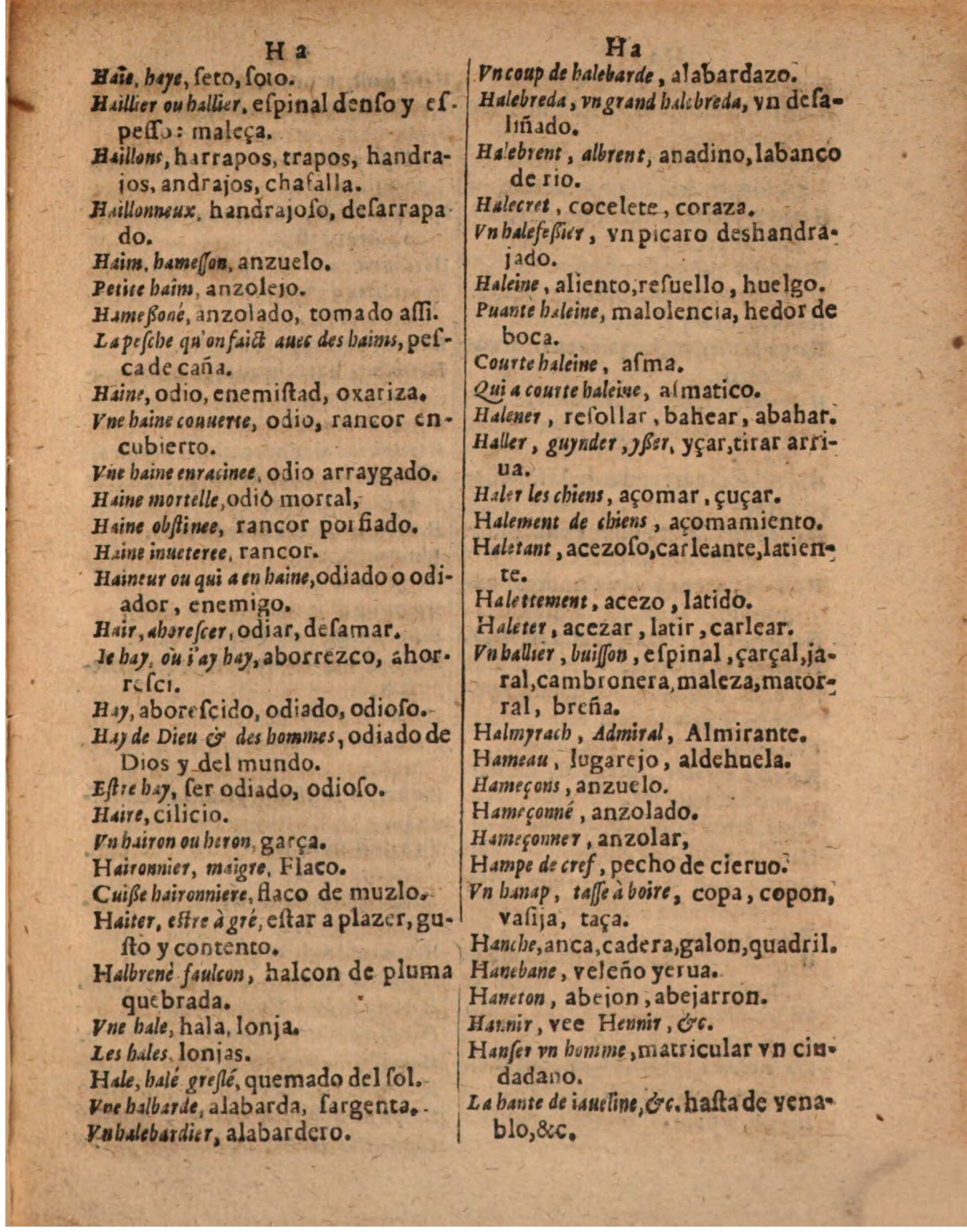 1624 - Hubert Antoine - Trésor des deux langues espagnole et française (Seconde partie) - BSB Munich