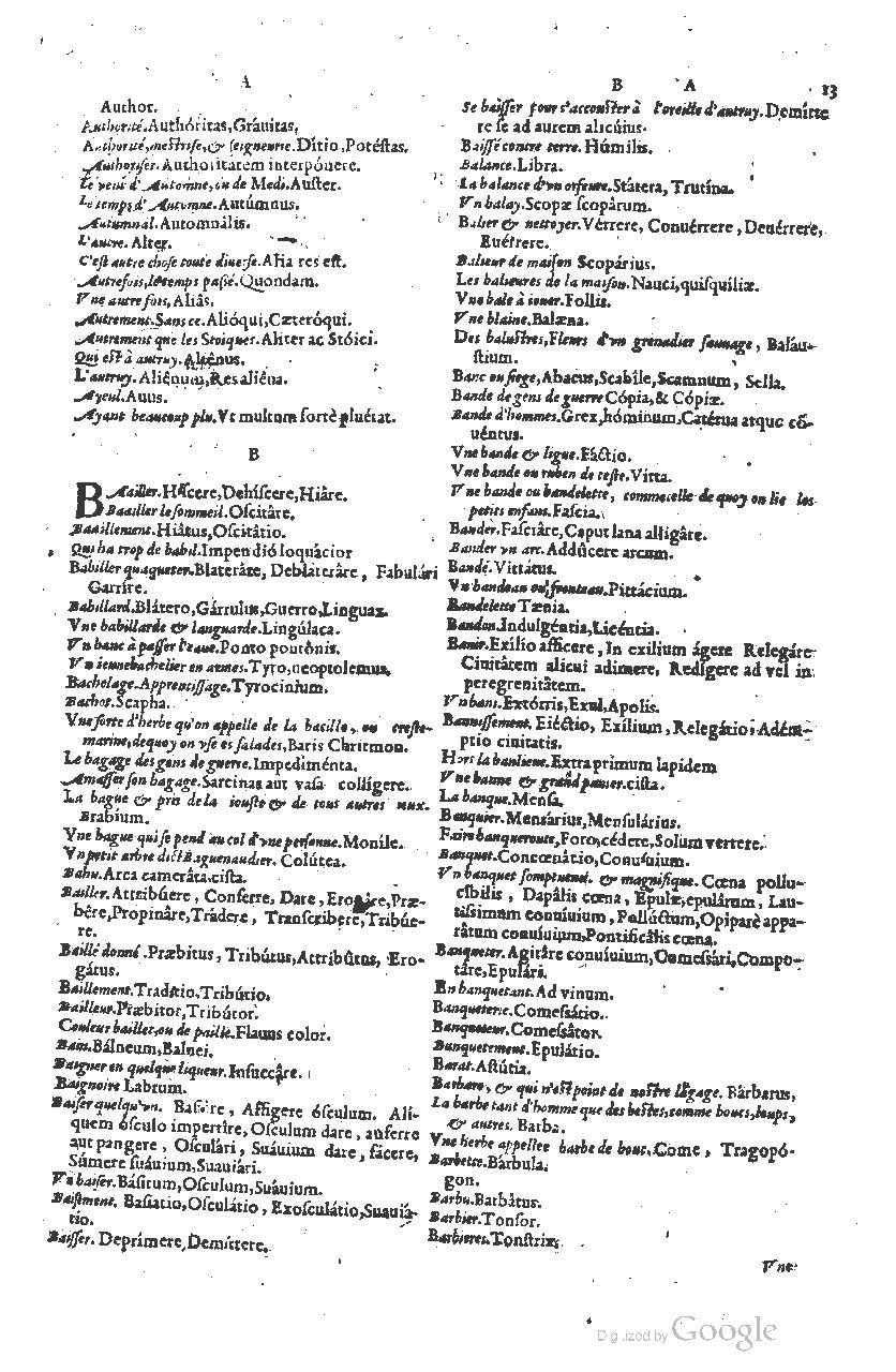 1585 - Simphorianum Beraud et Stephanum Michaëlem - Trésor des mots et traits français - Barcelone
