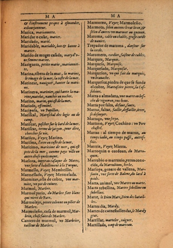 1607 - Marc Orry - Trésor des deux langues espagnole et française (Première et Seconde parties) - ÖNB Wien