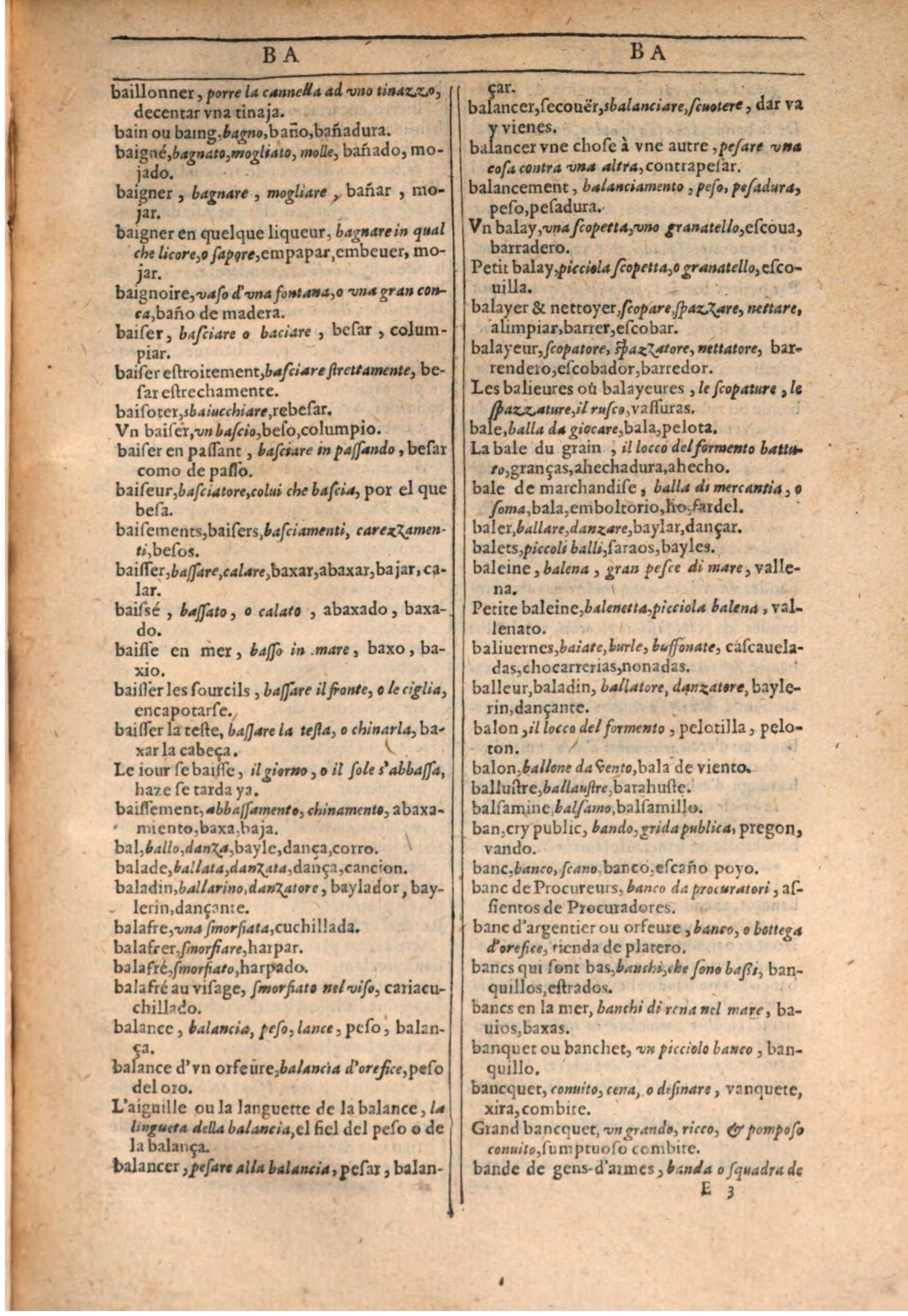 1609 - Philippe Albert et Alexandre Pernet - Trésor des trois langues française, italienne et espagnole (Seconde partie) - BSB Munich 1609 - Philippe Albert et Alexandre Pernet - Trésor des trois langues française, italienne et espagnole (Seconde partie) - BSB Munich