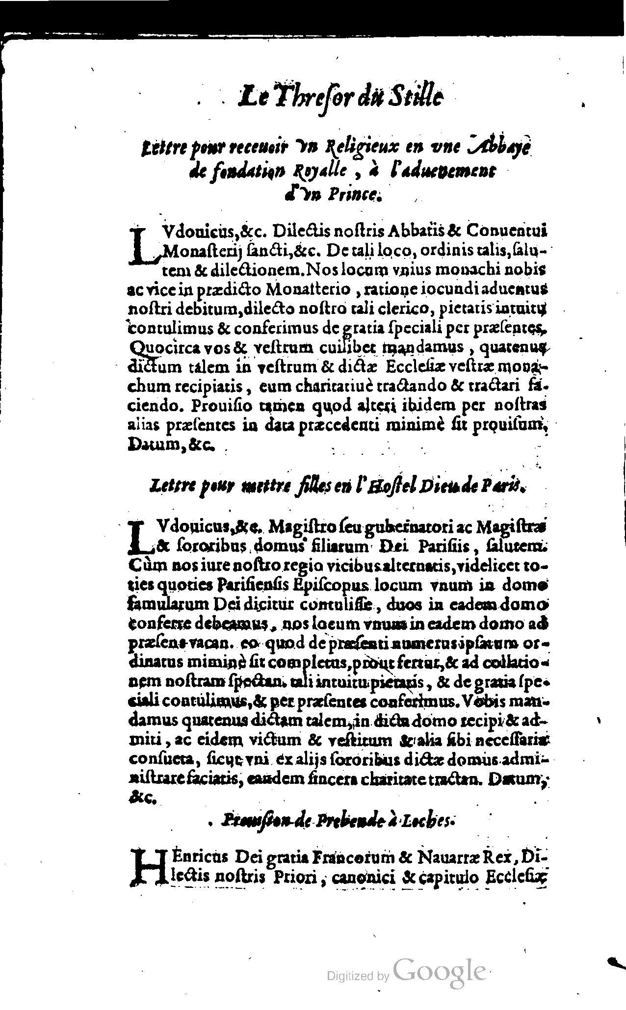 1614 - Jean Richer - Trésor du nouveau style et protocole de la chancellerie de France - BSB Munich