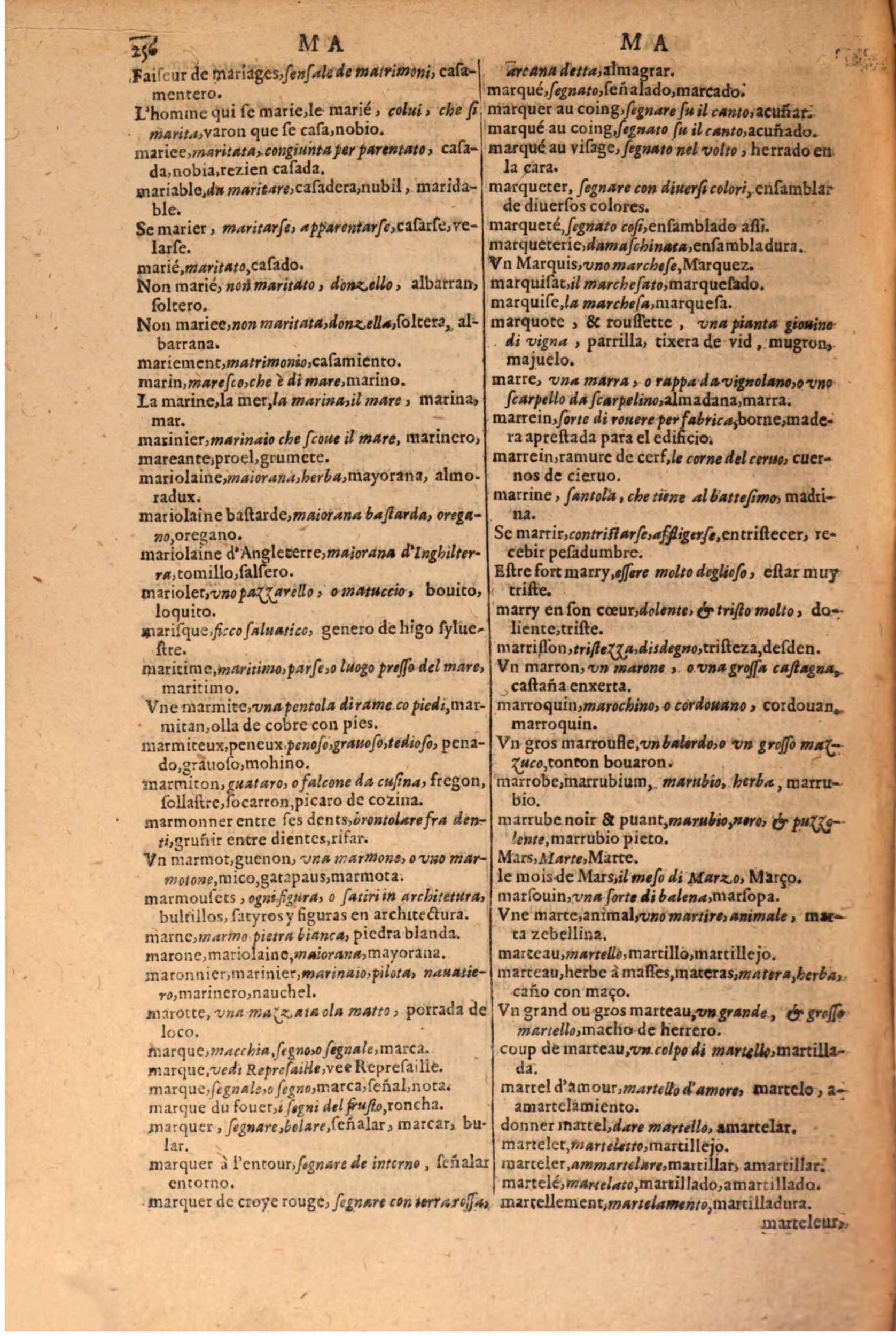 1616 - Pierre de la Rovière - Trésor des trois langues (Seconde partie) - BSB Munich