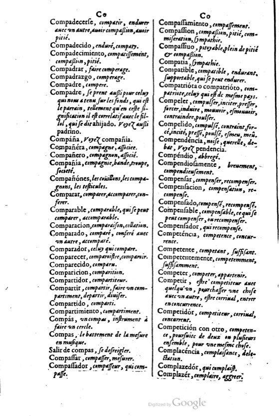 1621 - Adrian Tiffaine - Trésor des deux langues espagnole et française - BM Lyon