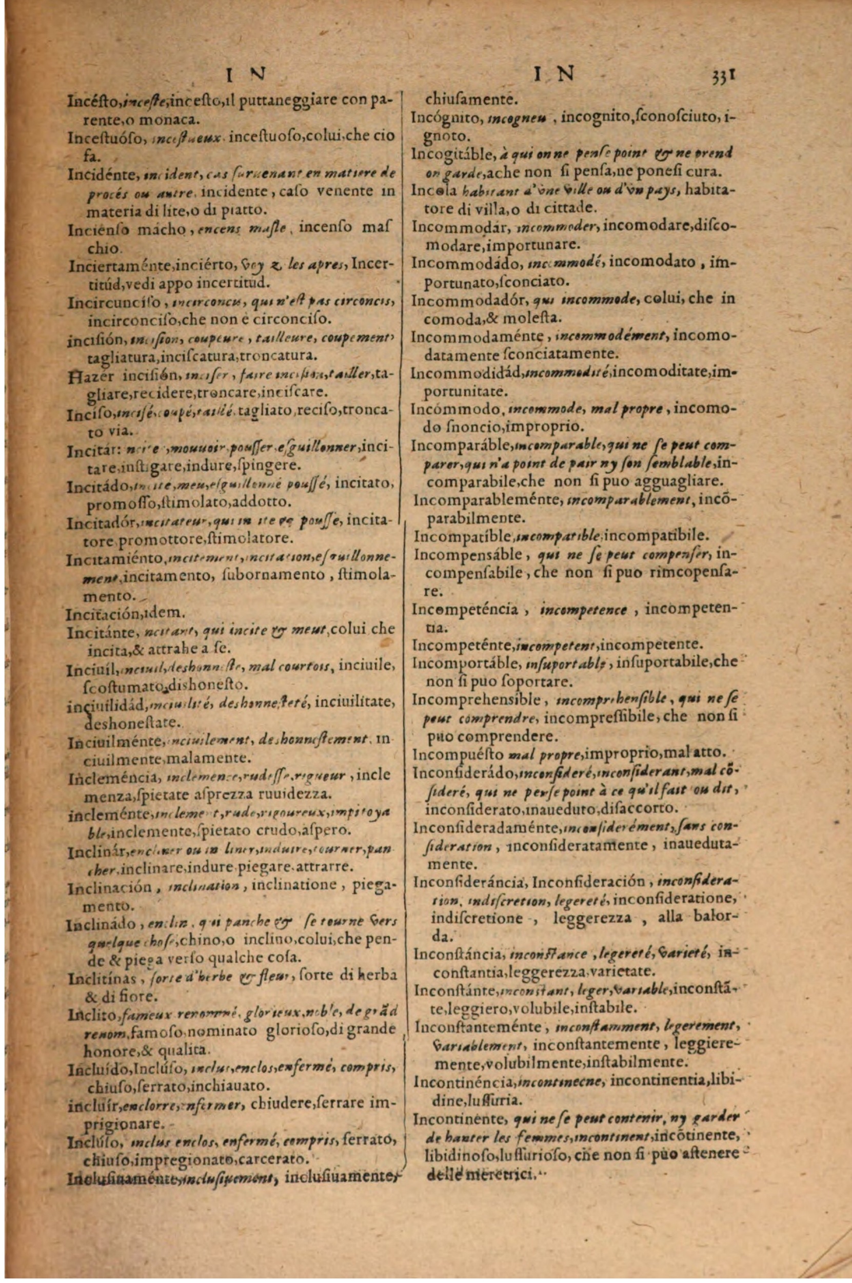 1606 - Samuel Crespin - Thresor des trois langues, francoise, italiene et espagnolle - BSB Munich