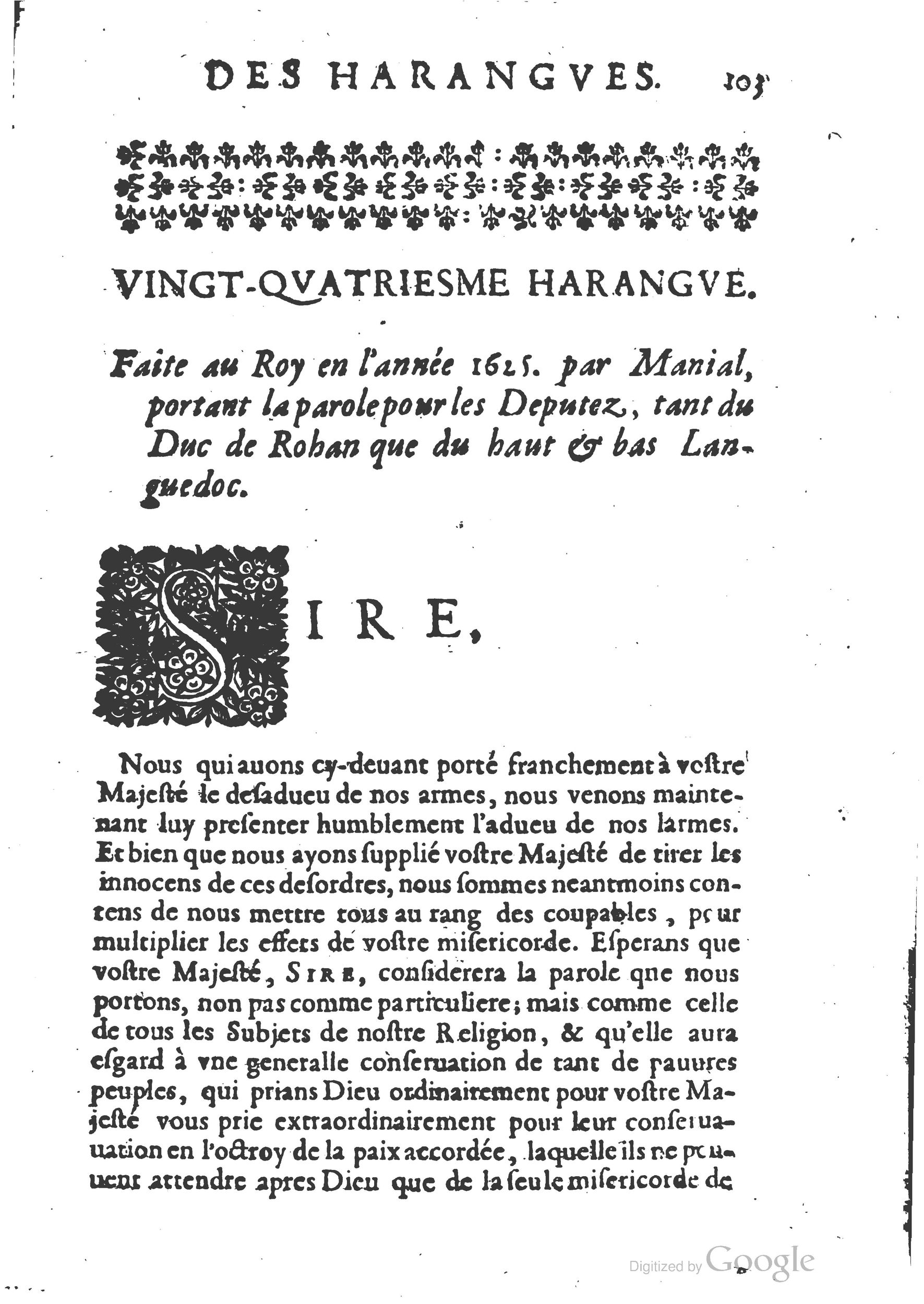 1654 - Michel Bobin - Trésor des harangues, remontrances et oraisons funèbres - BM Lyon