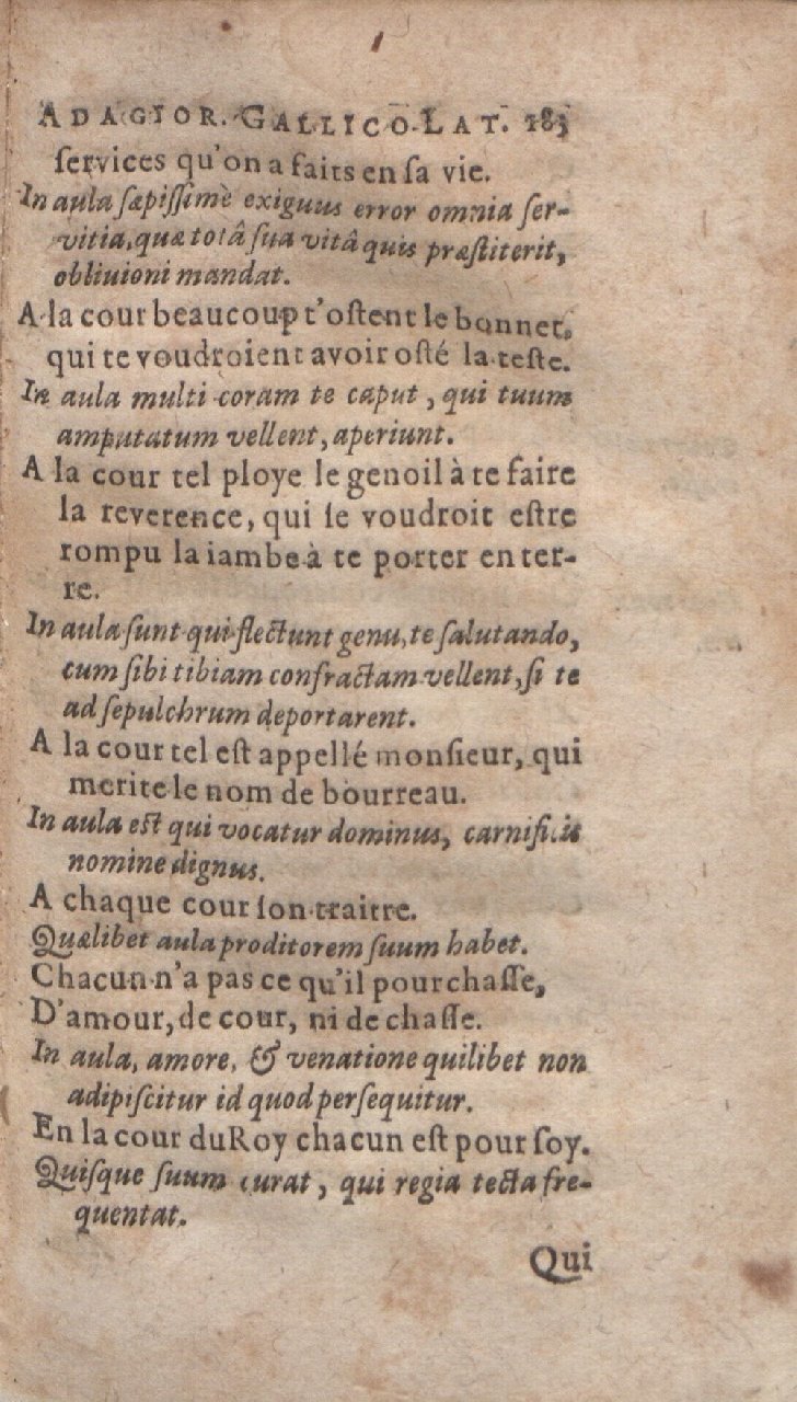 1612 - Dominicus Custos - Trésor des proverbes français  - Bibliopol-Olomuc