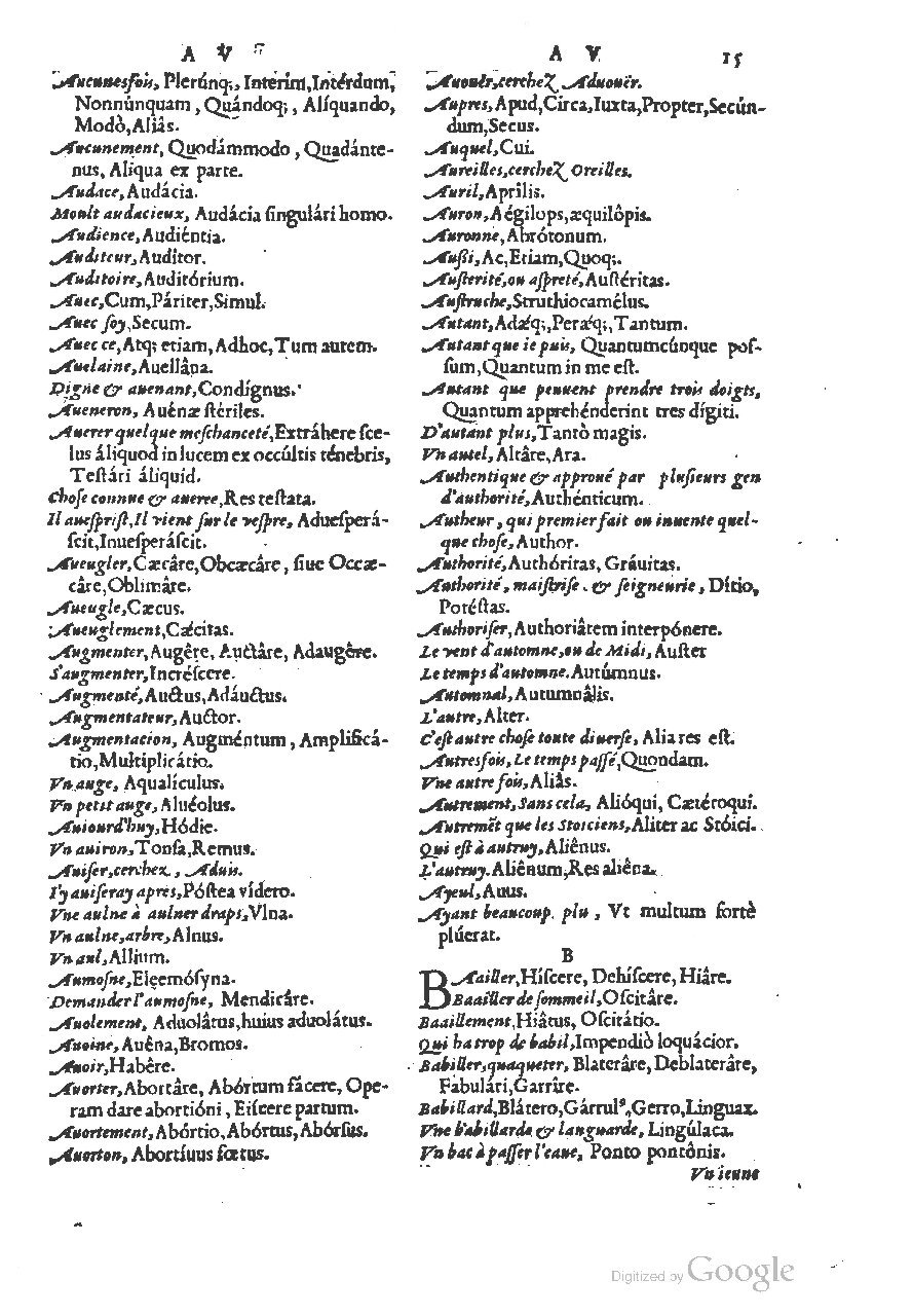 1558 - Guillaume Rouillé - Trésor des mots et traits français - BSB Munich