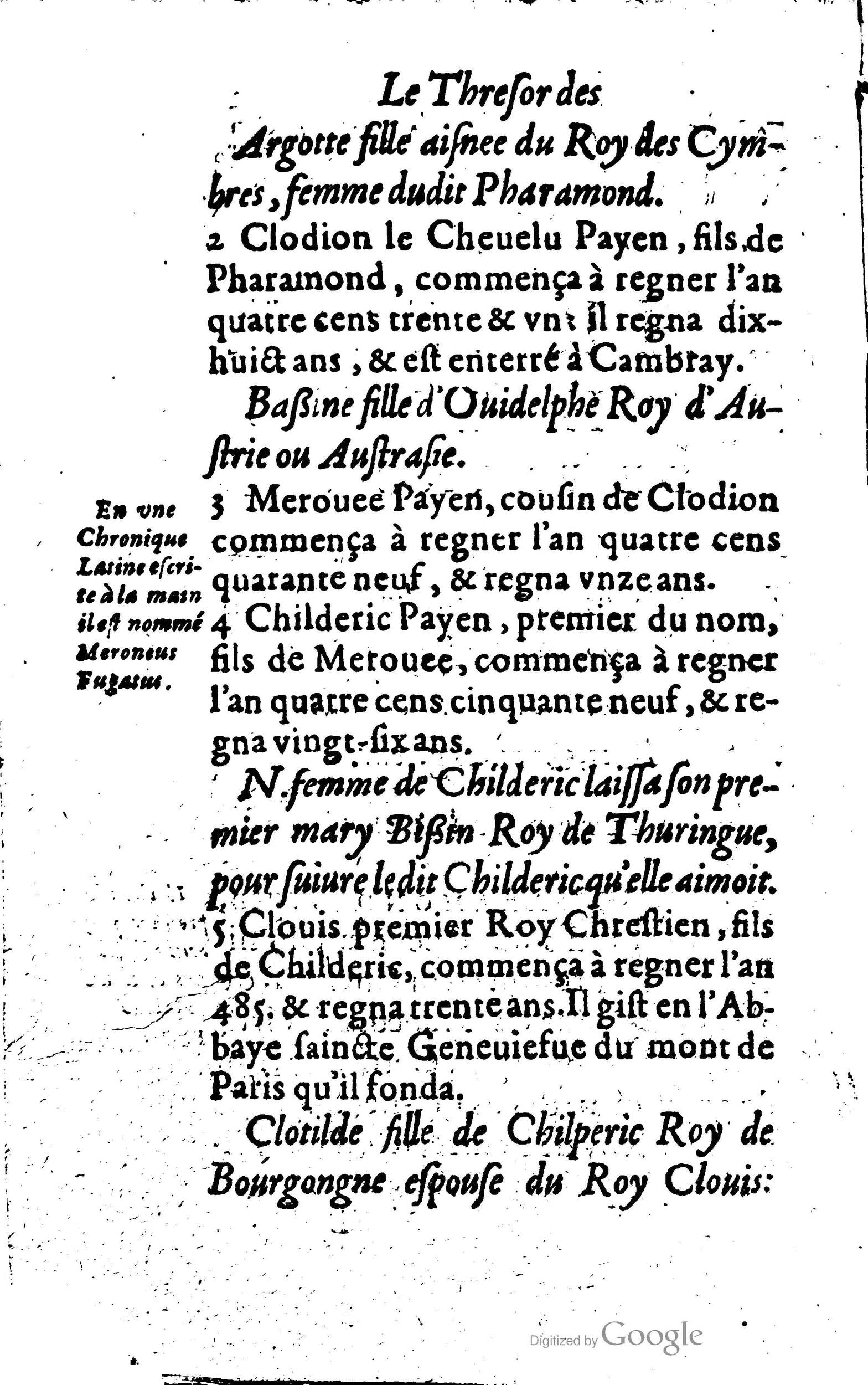 1619 - Jean Corrozet - Trésor des histoires de France - Anvers Musée Plantin-Moretus
